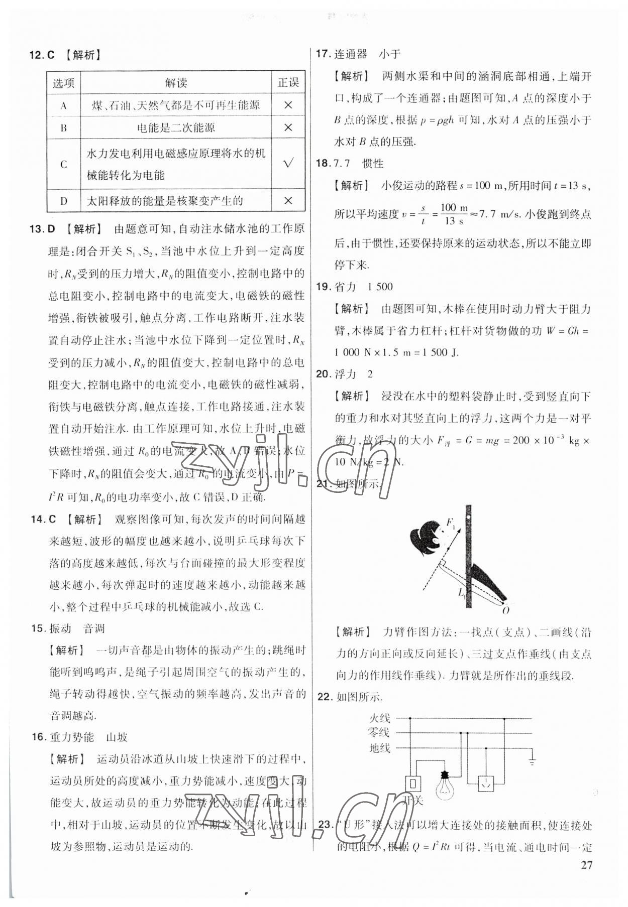 2023年金考卷福建中考45套匯編物理 第27頁(yè)