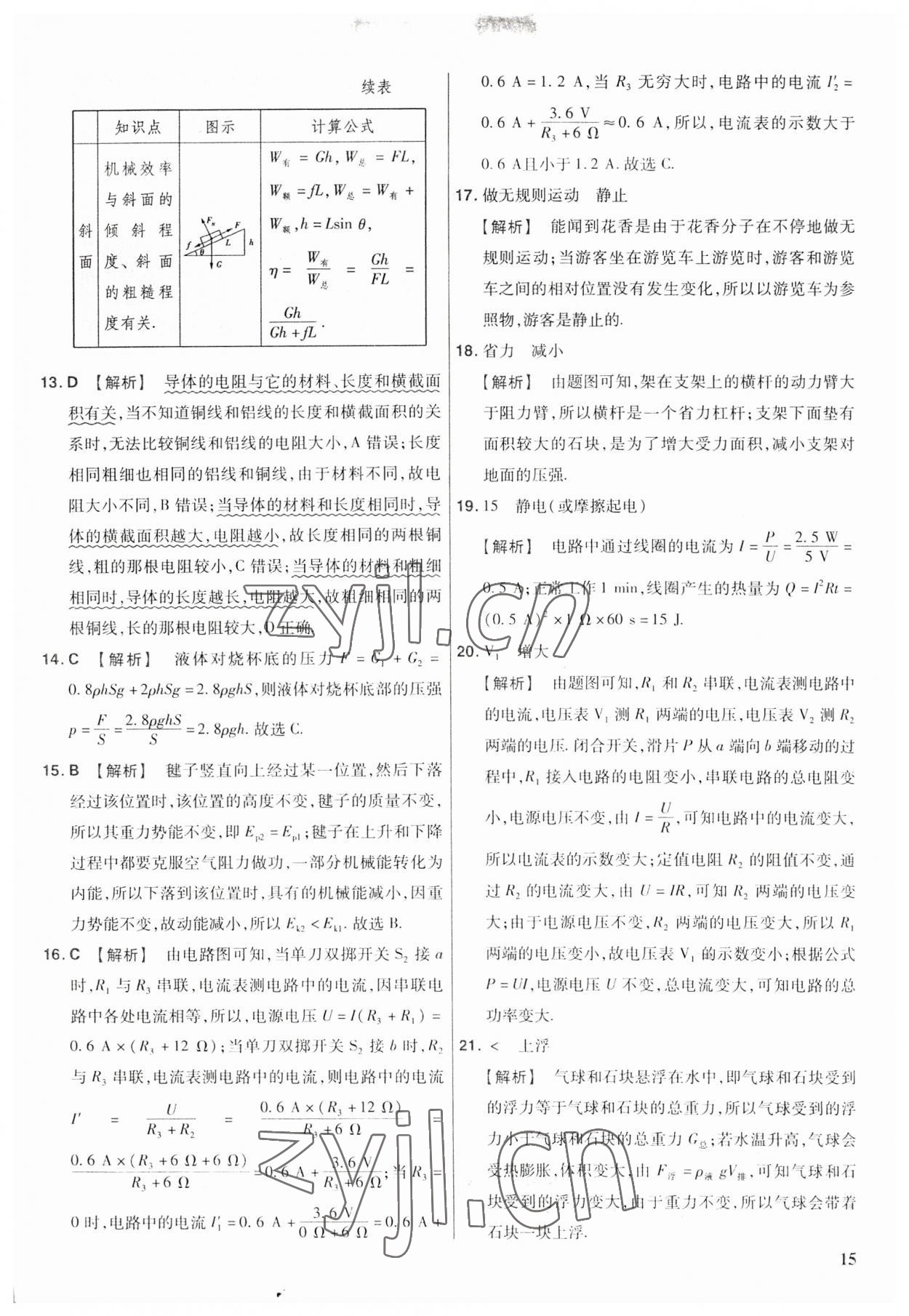 2023年金考卷福建中考45套匯編物理 第15頁