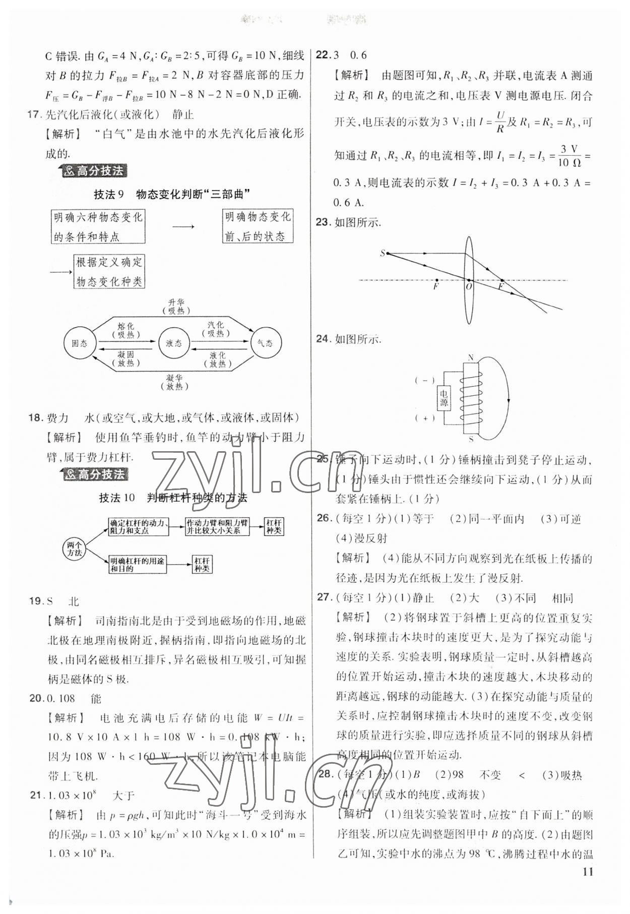 2023年金考卷福建中考45套匯編物理 第11頁