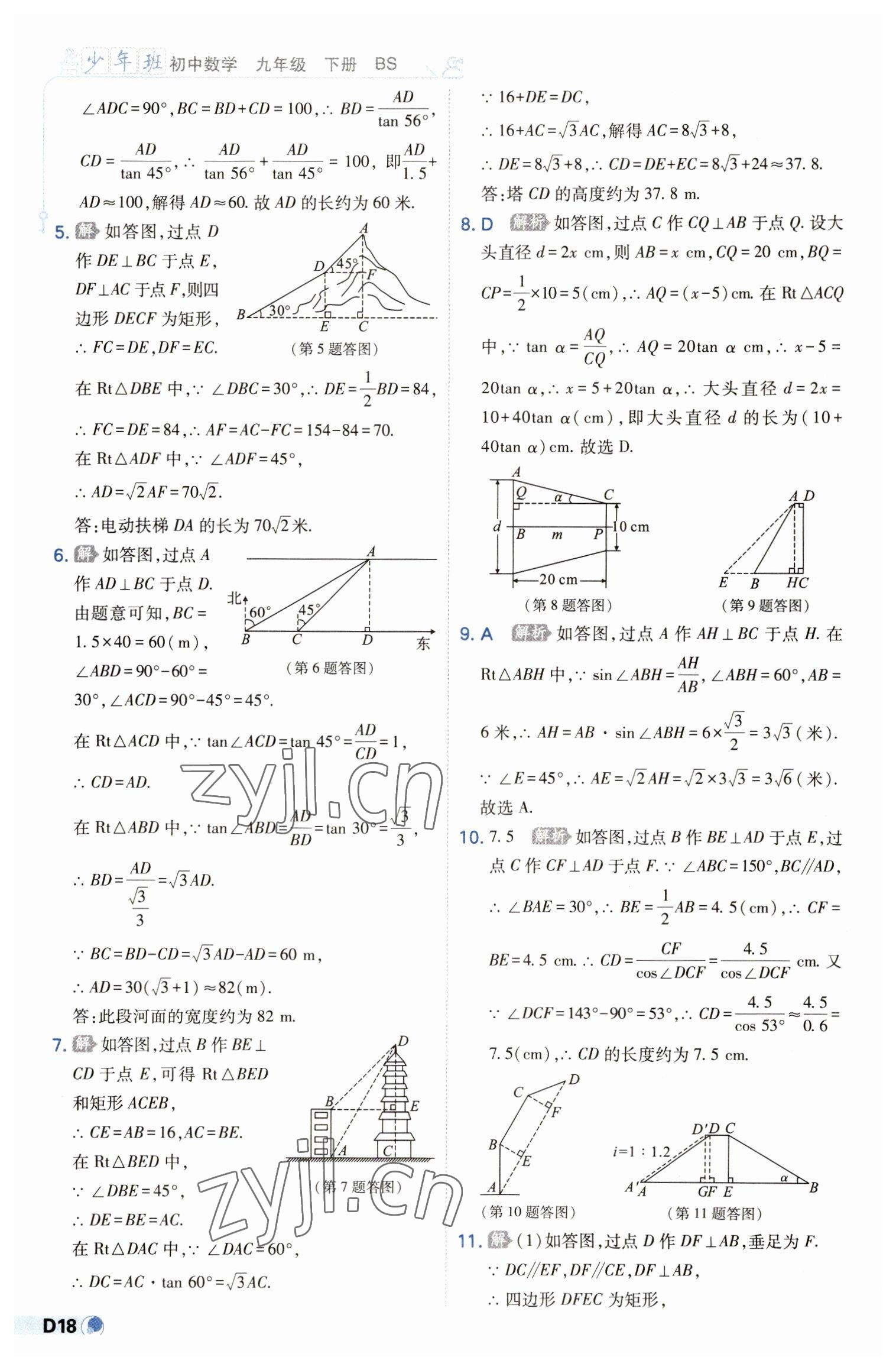 2023年少年班九年級(jí)數(shù)學(xué)下冊北師大版 第18頁