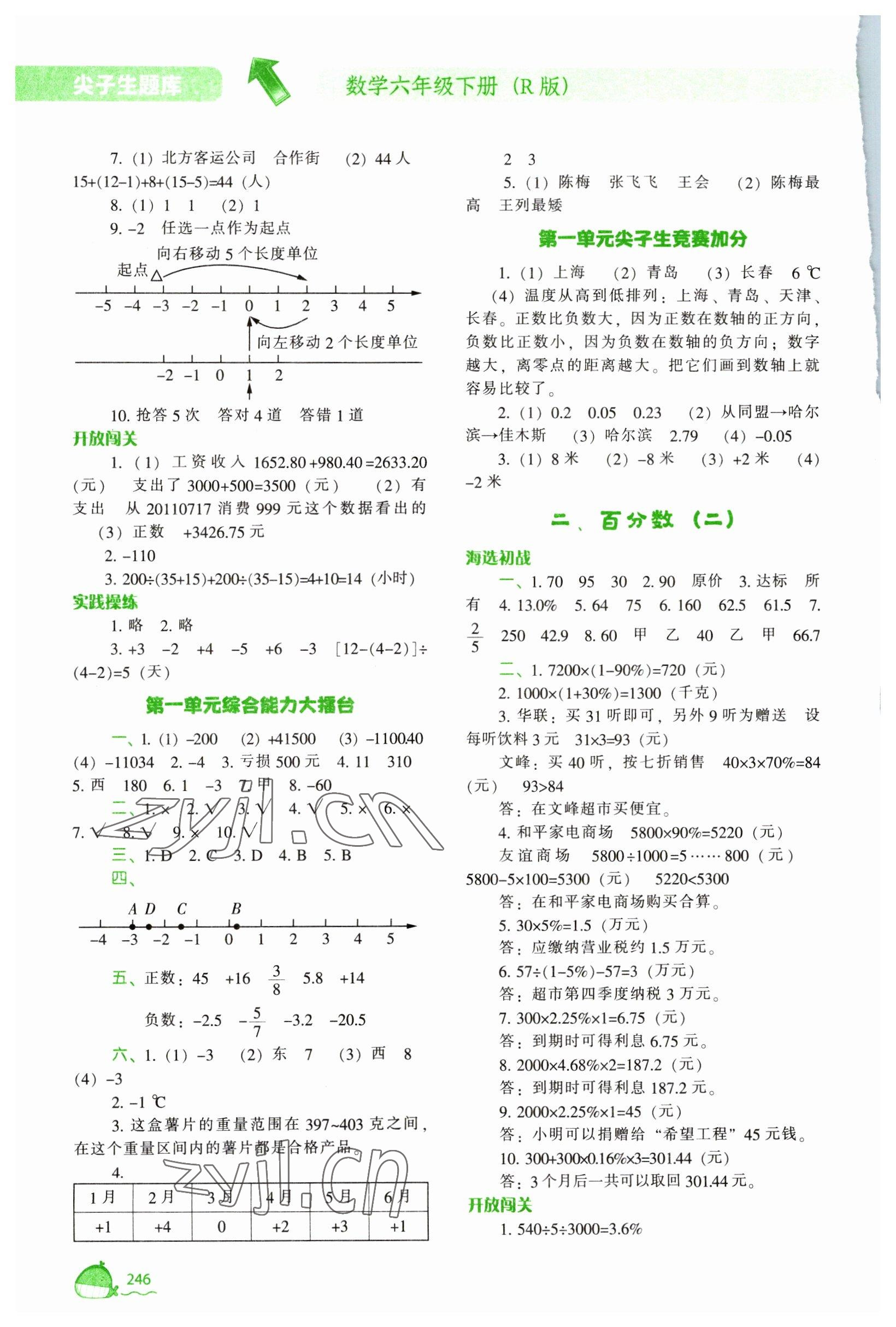 2023年尖子生题库六年级数学下册人教版 第2页