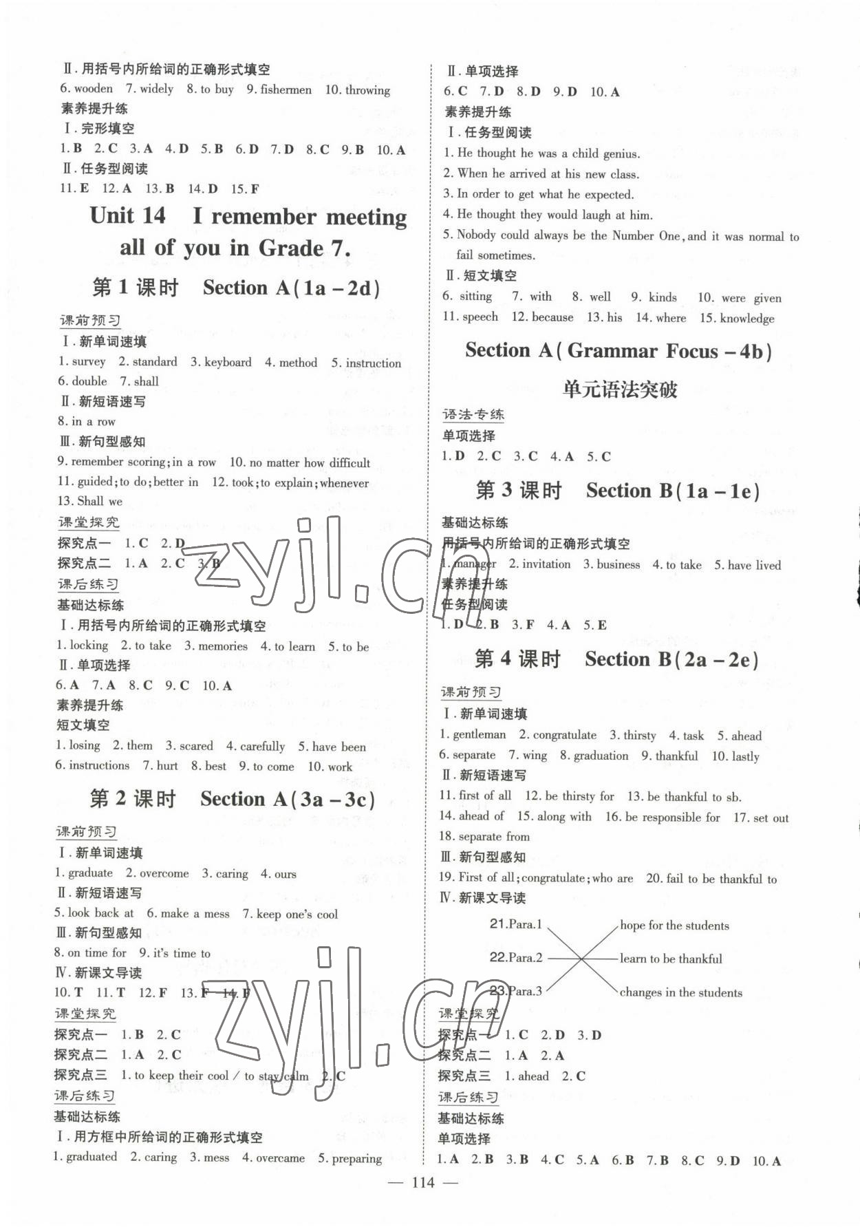 2023年初中同步學(xué)習(xí)導(dǎo)與練導(dǎo)學(xué)探究案九年級英語下冊人教版 參考答案第6頁