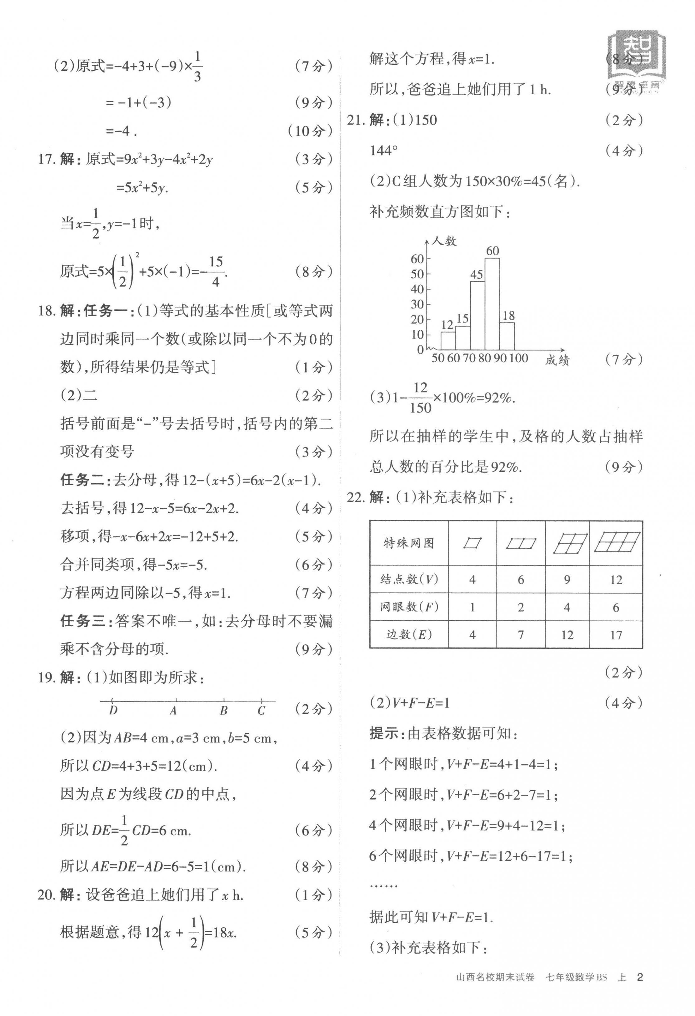 2022年山西名校期末試卷七年級數(shù)學(xué)上冊北師大版 第2頁