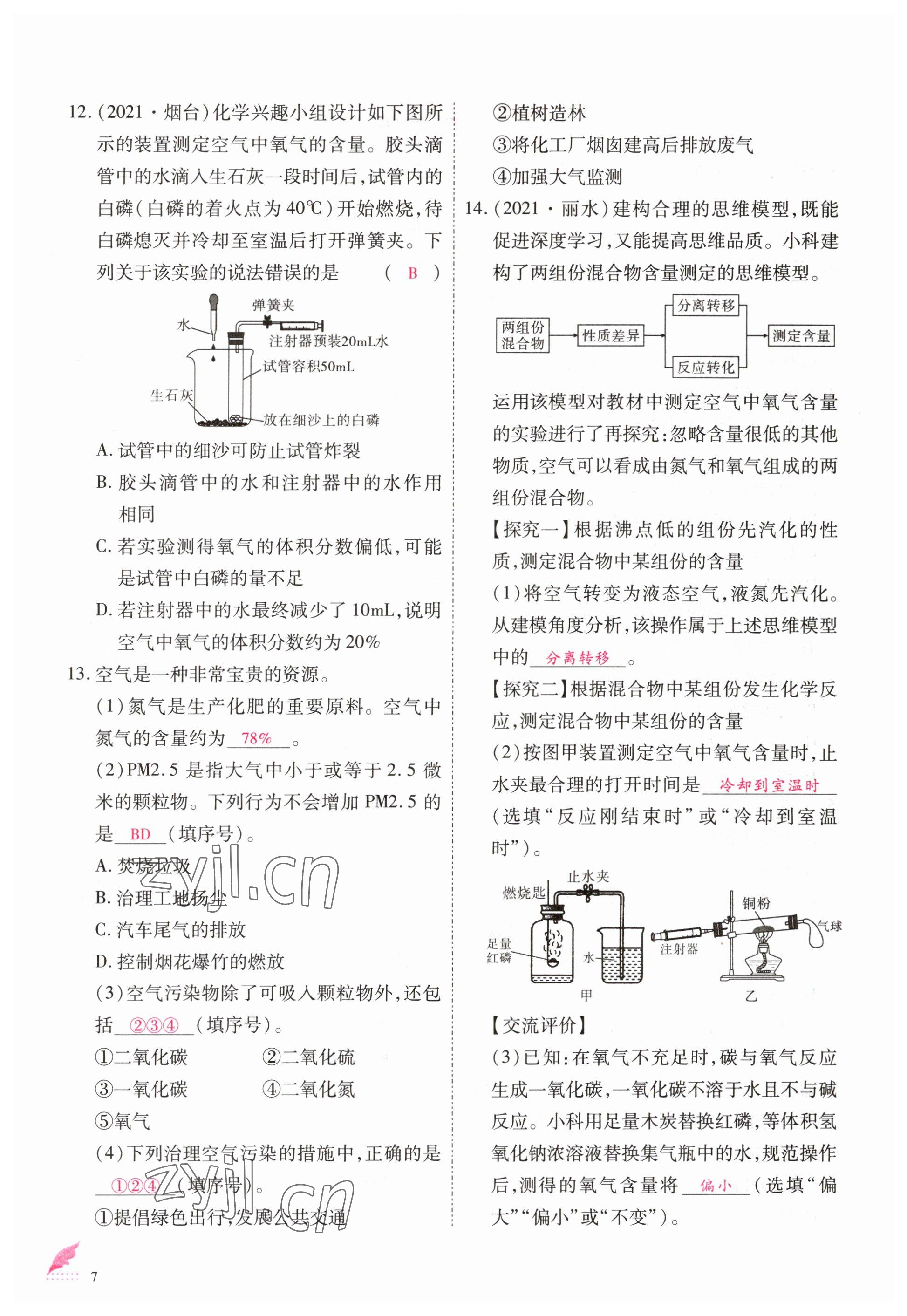 2023年优课堂给力A加中考化学总复习 参考答案第6页