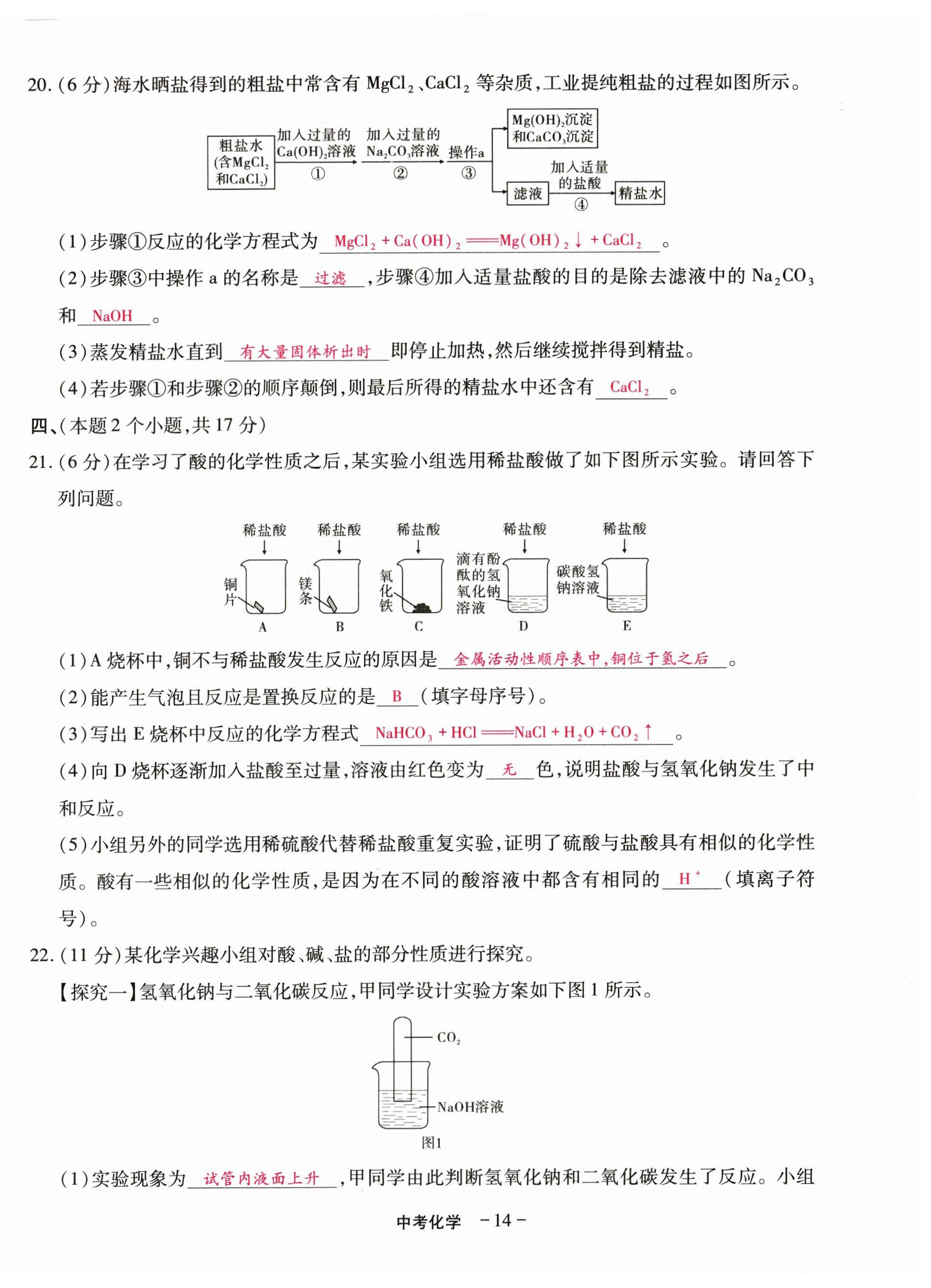 2023年优课堂给力A加中考化学总复习 第14页