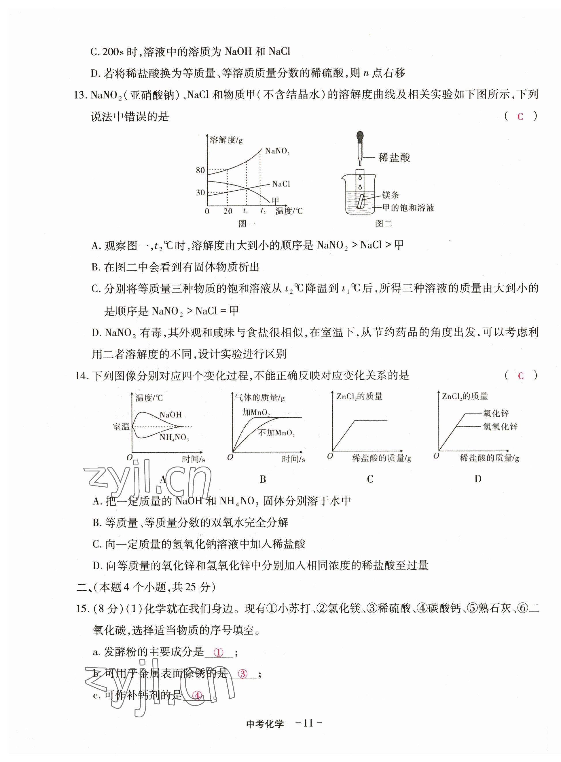 2023年优课堂给力A加中考化学总复习 第11页