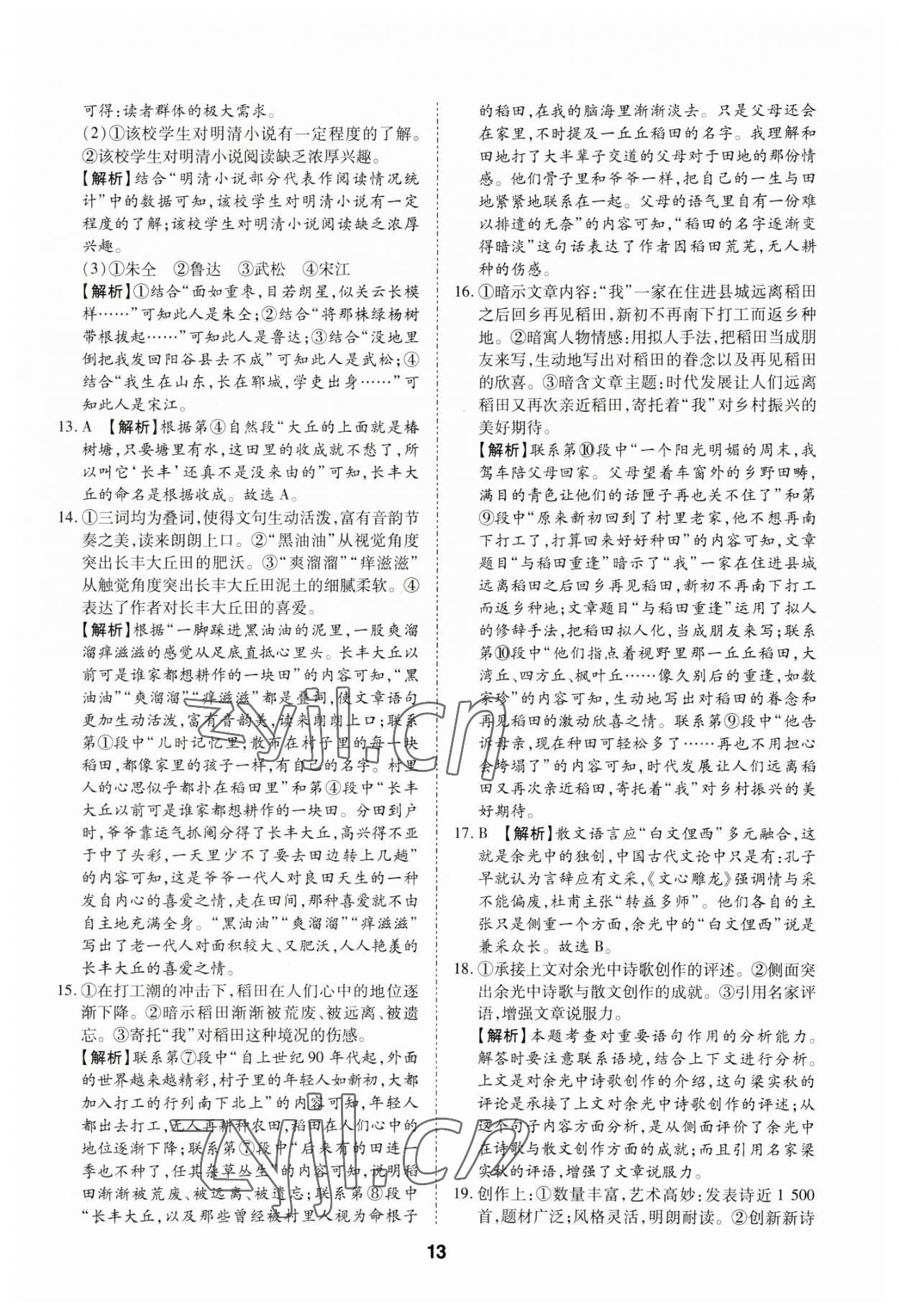 2023年中考方舟試題薈萃及詳解語文四川專版 第13頁
