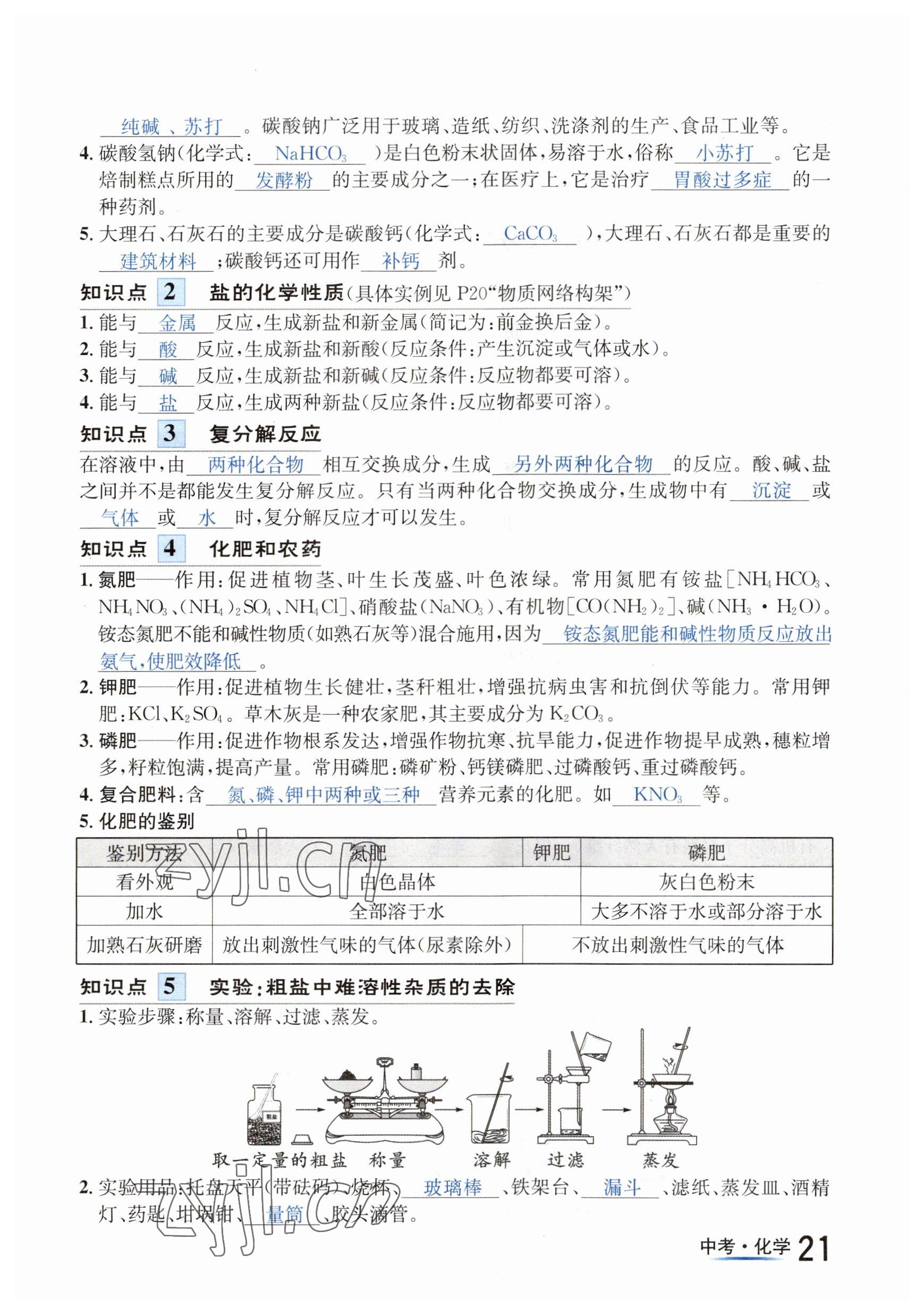 2023年國華圖書中考拐點化學(xué)南充專版 參考答案第21頁