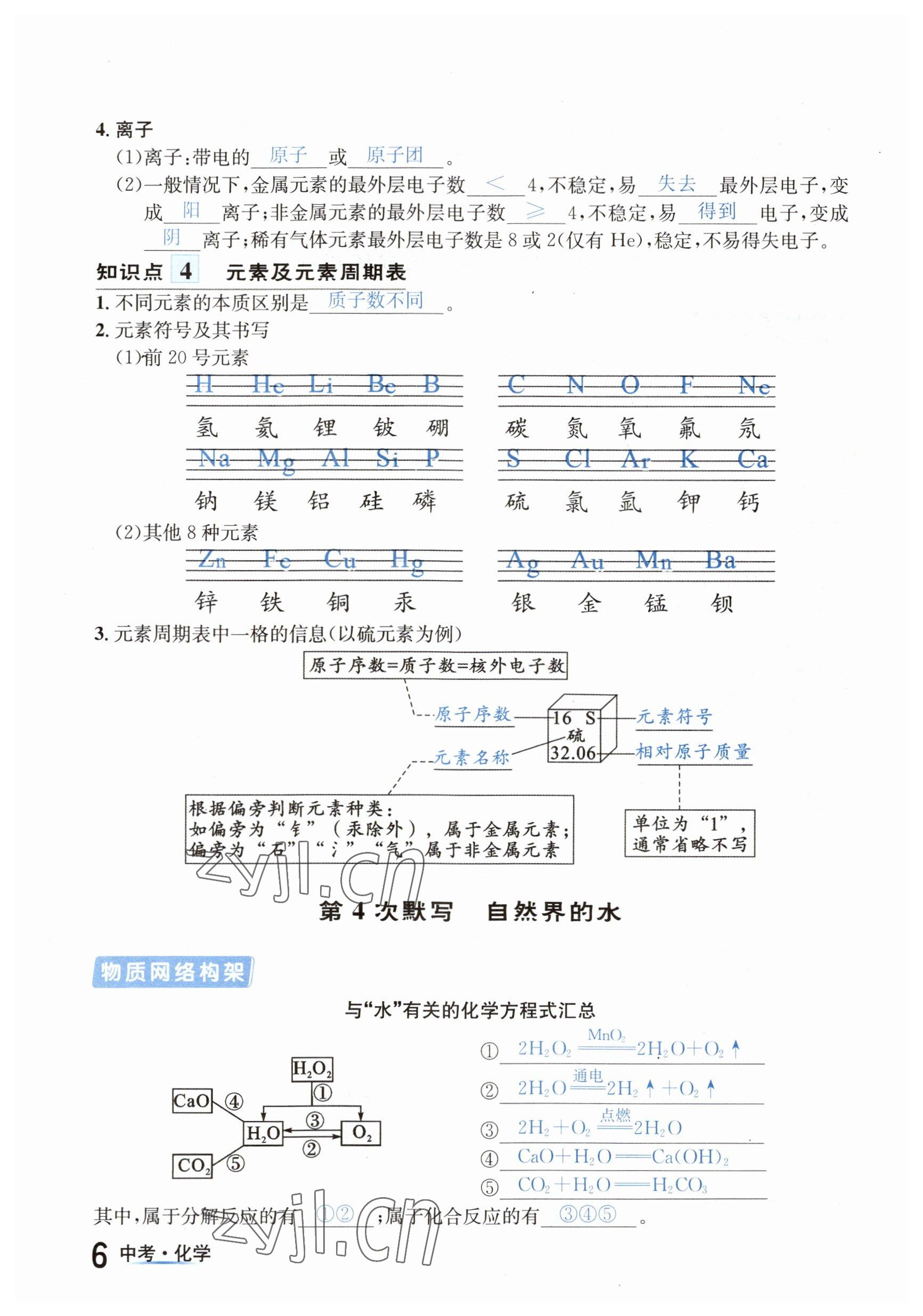 2023年國(guó)華圖書中考拐點(diǎn)化學(xué)南充專版 參考答案第6頁(yè)