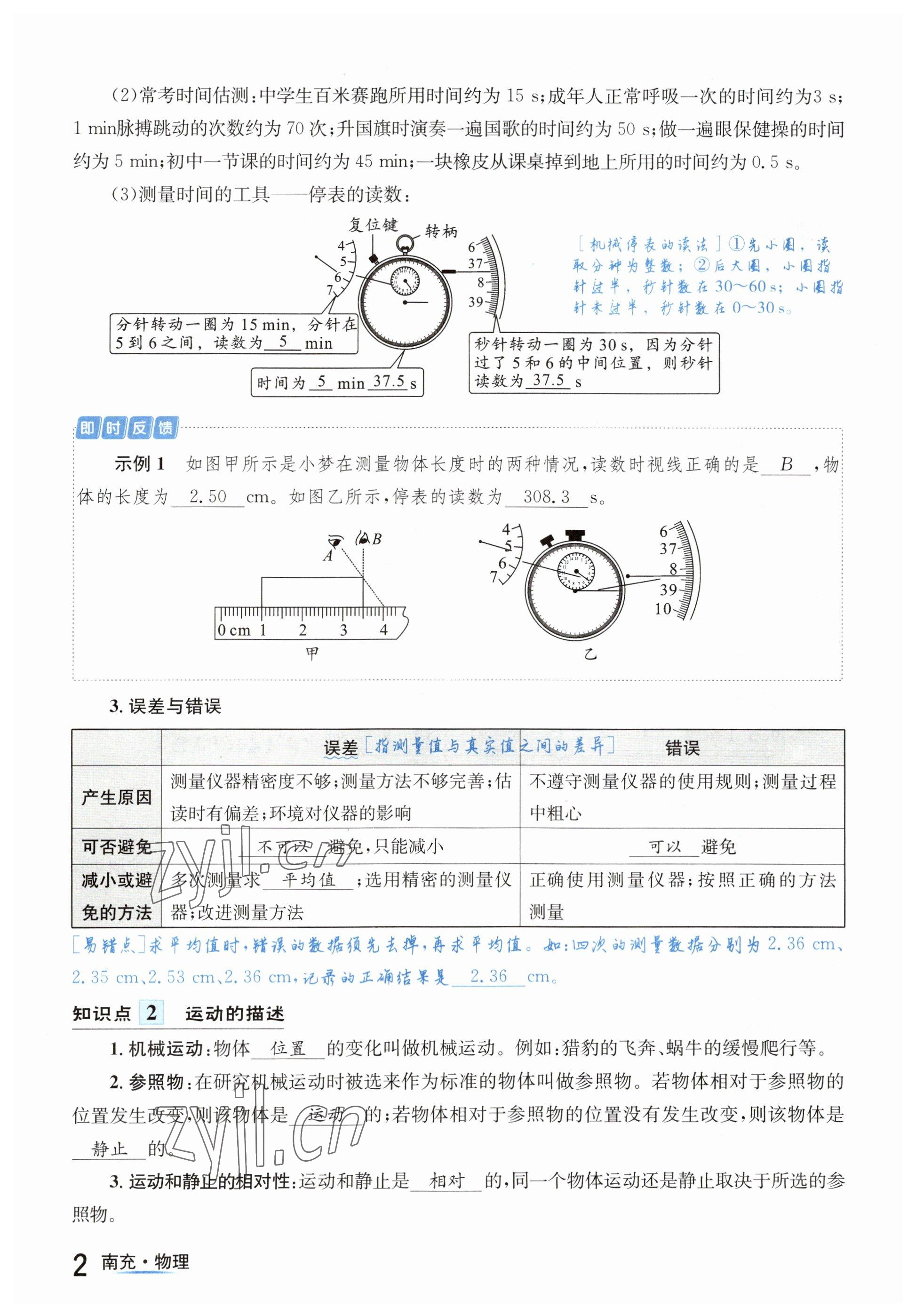 2023年国华图书中考拐点物理南充专版 参考答案第2页