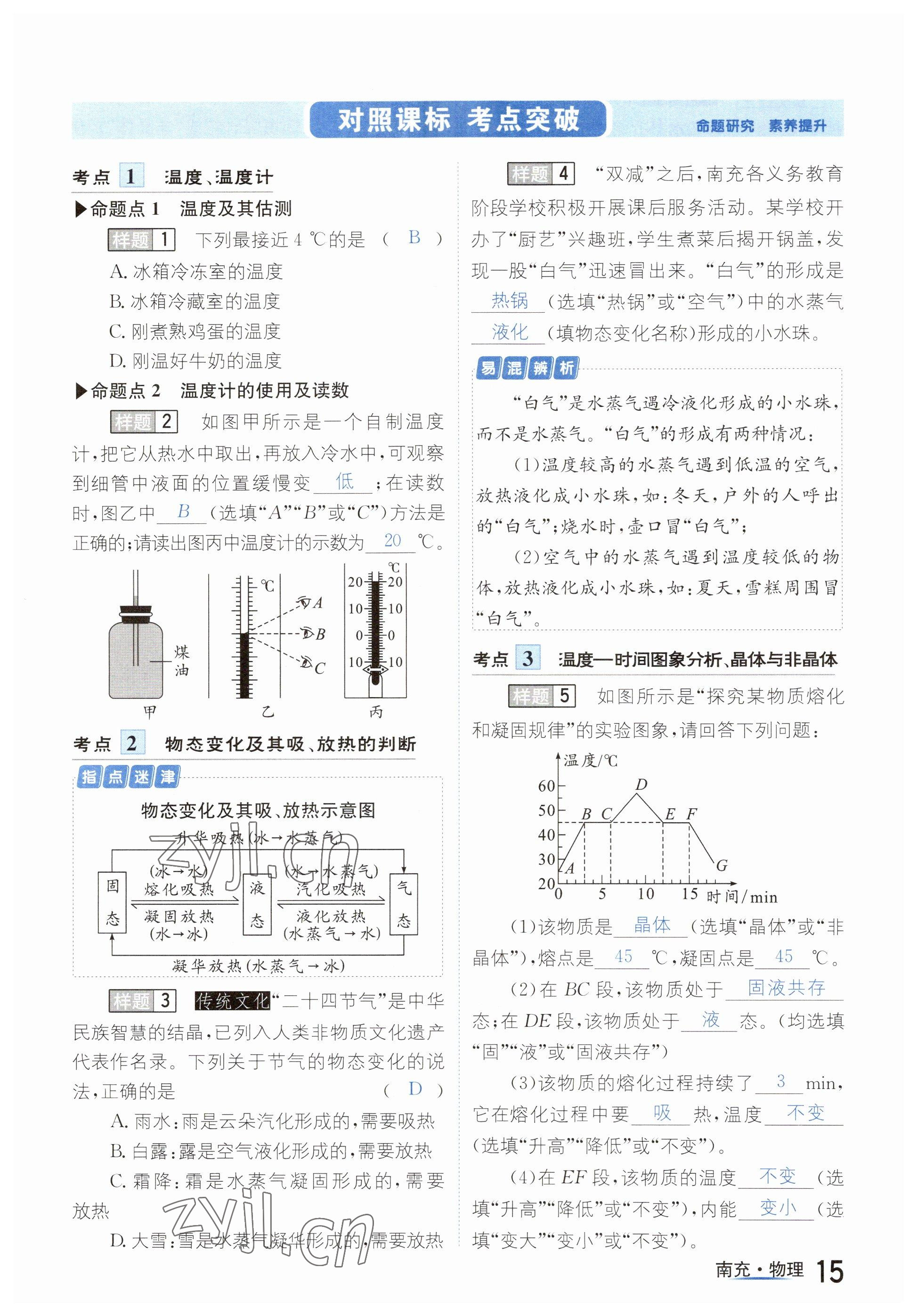 2023年国华图书中考拐点物理南充专版 参考答案第15页