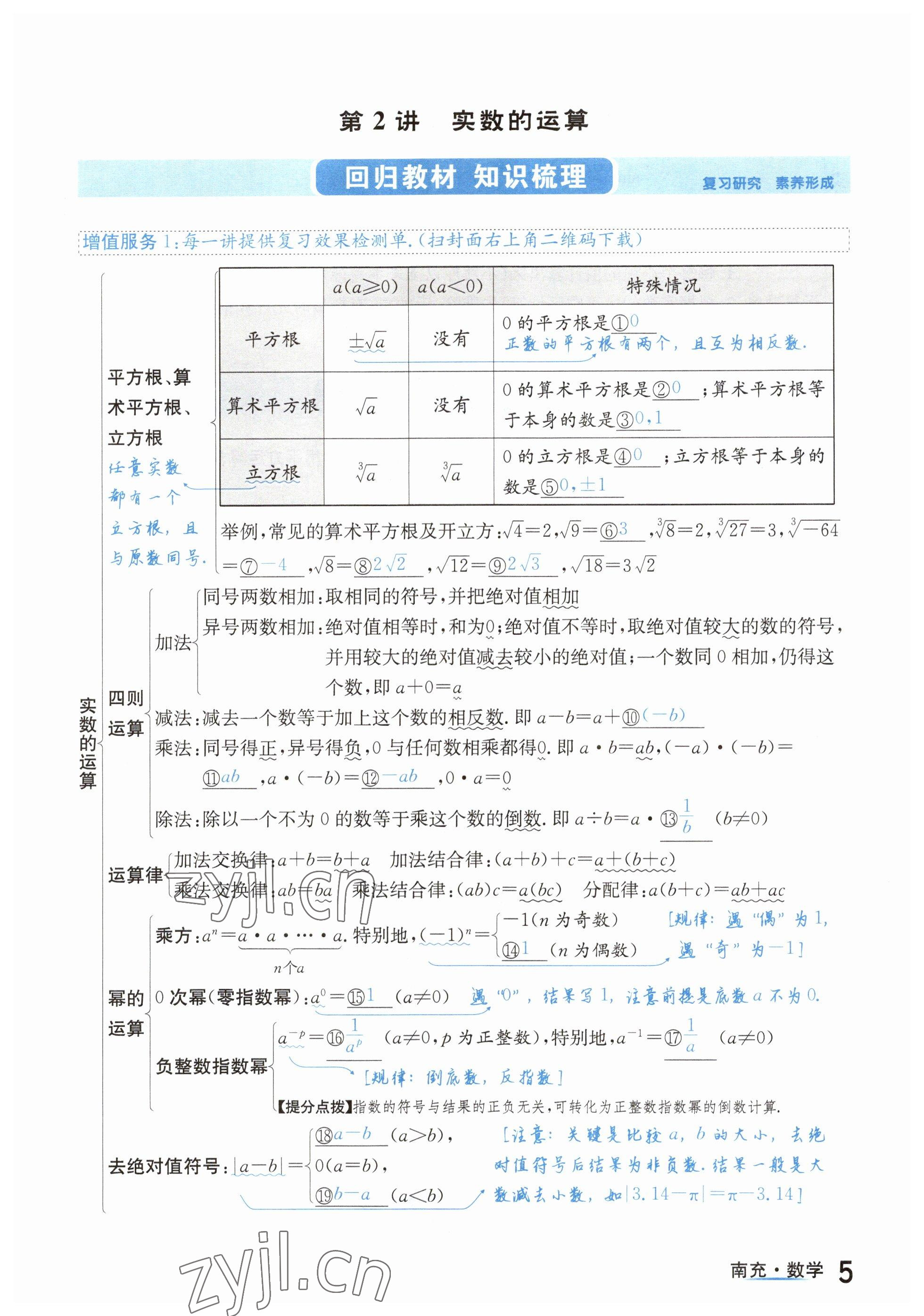 2023年國華圖書中考拐點(diǎn)數(shù)學(xué)南充專版 參考答案第5頁