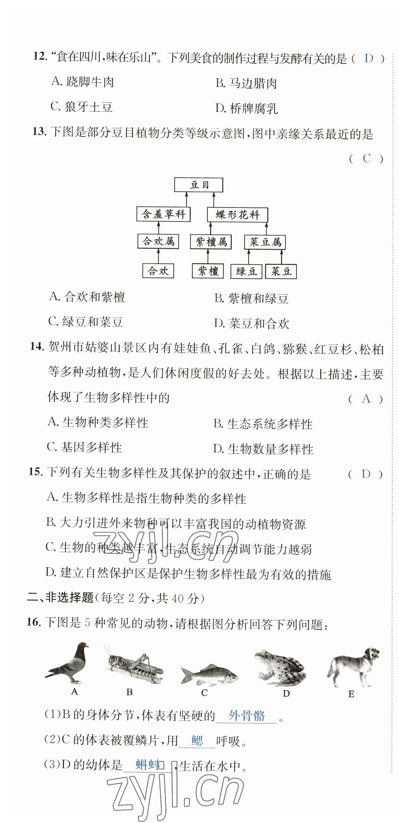 2023年國華圖書中考拐點(diǎn)生物南充專版 第16頁