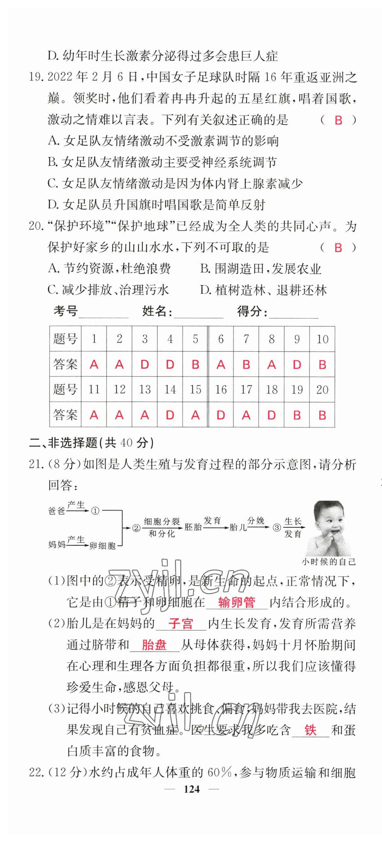 2023年中考新航線生物人教版 第10頁