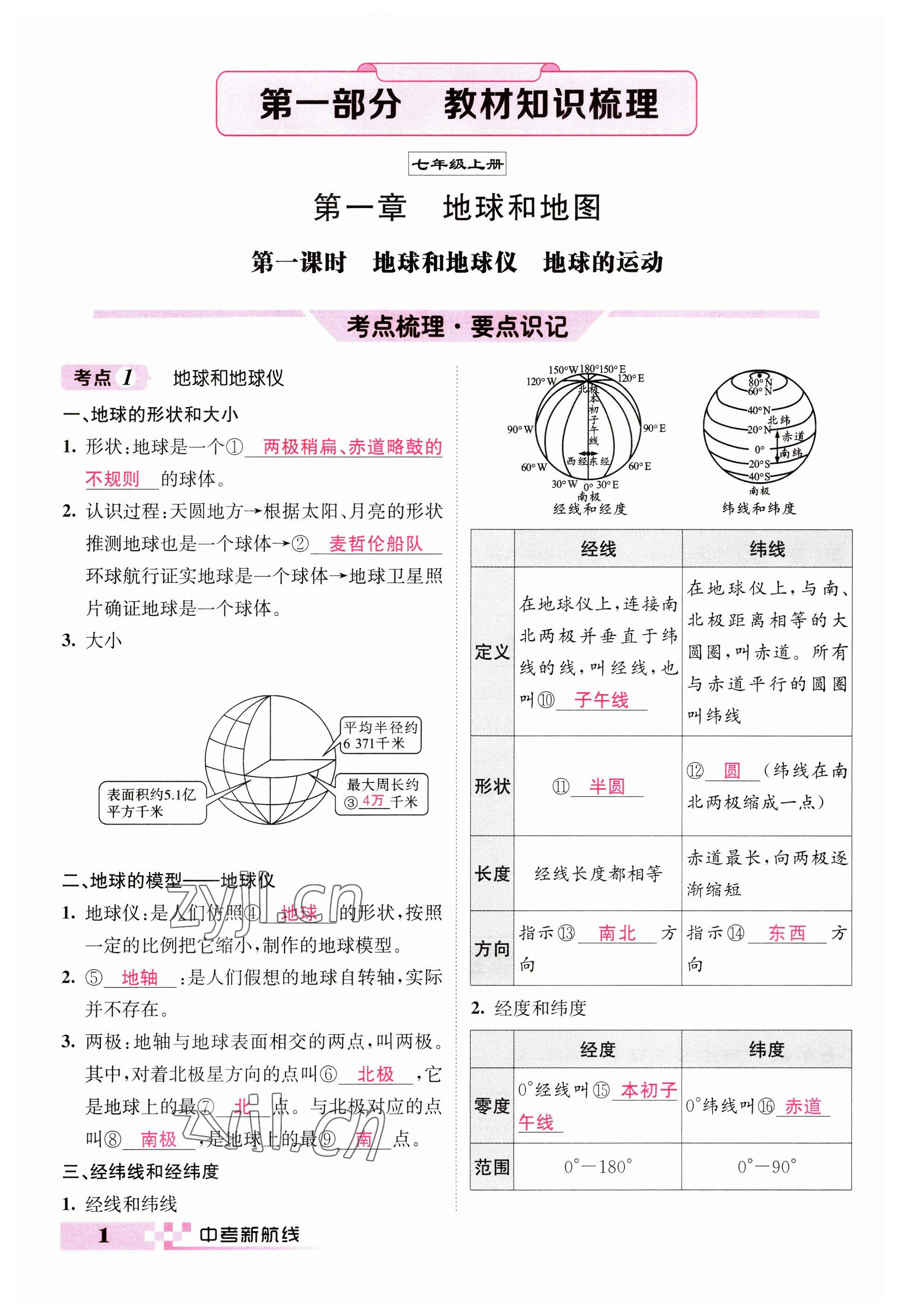 2023年中考新航線地理 參考答案第1頁