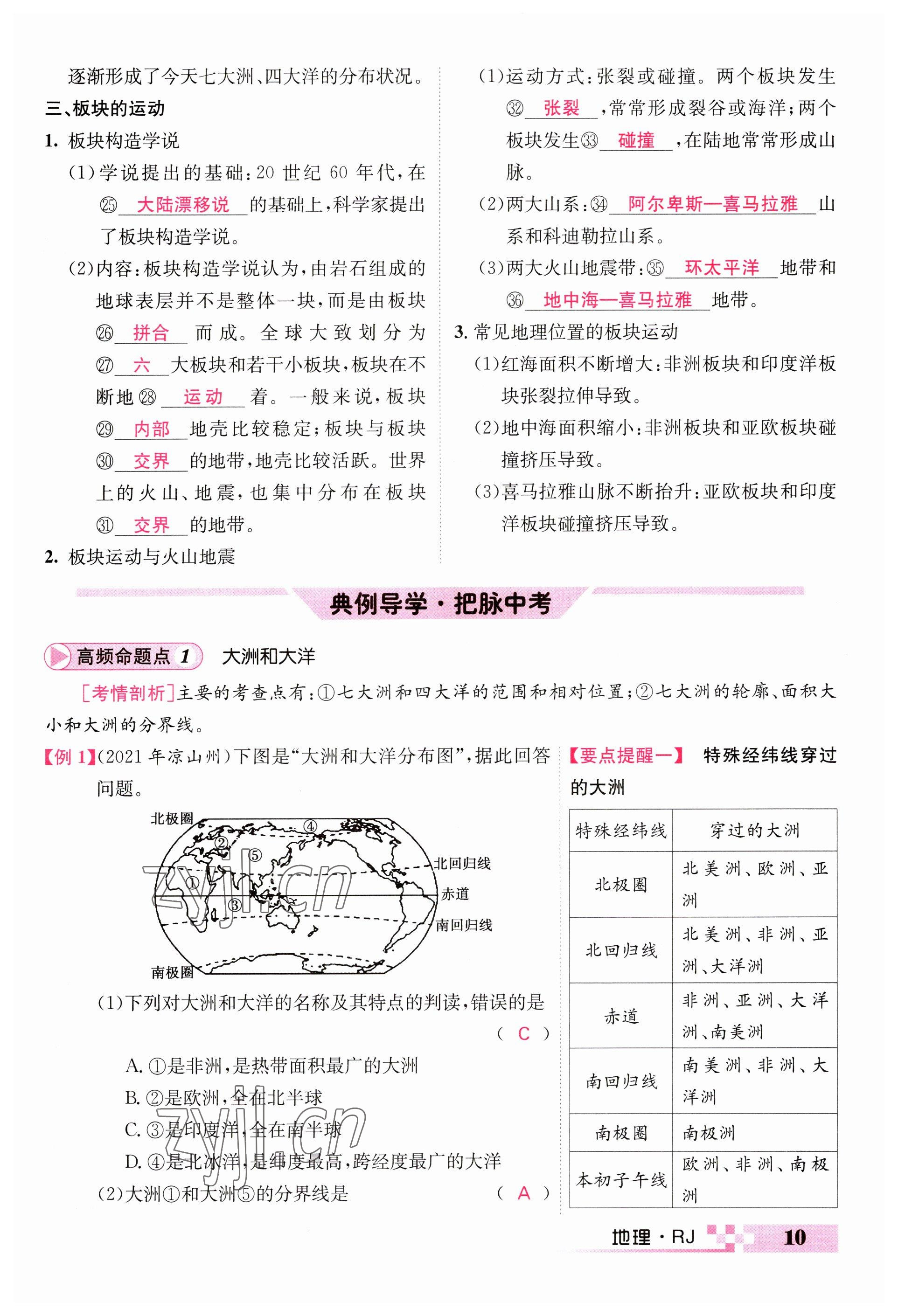 2023年中考新航線地理 參考答案第10頁