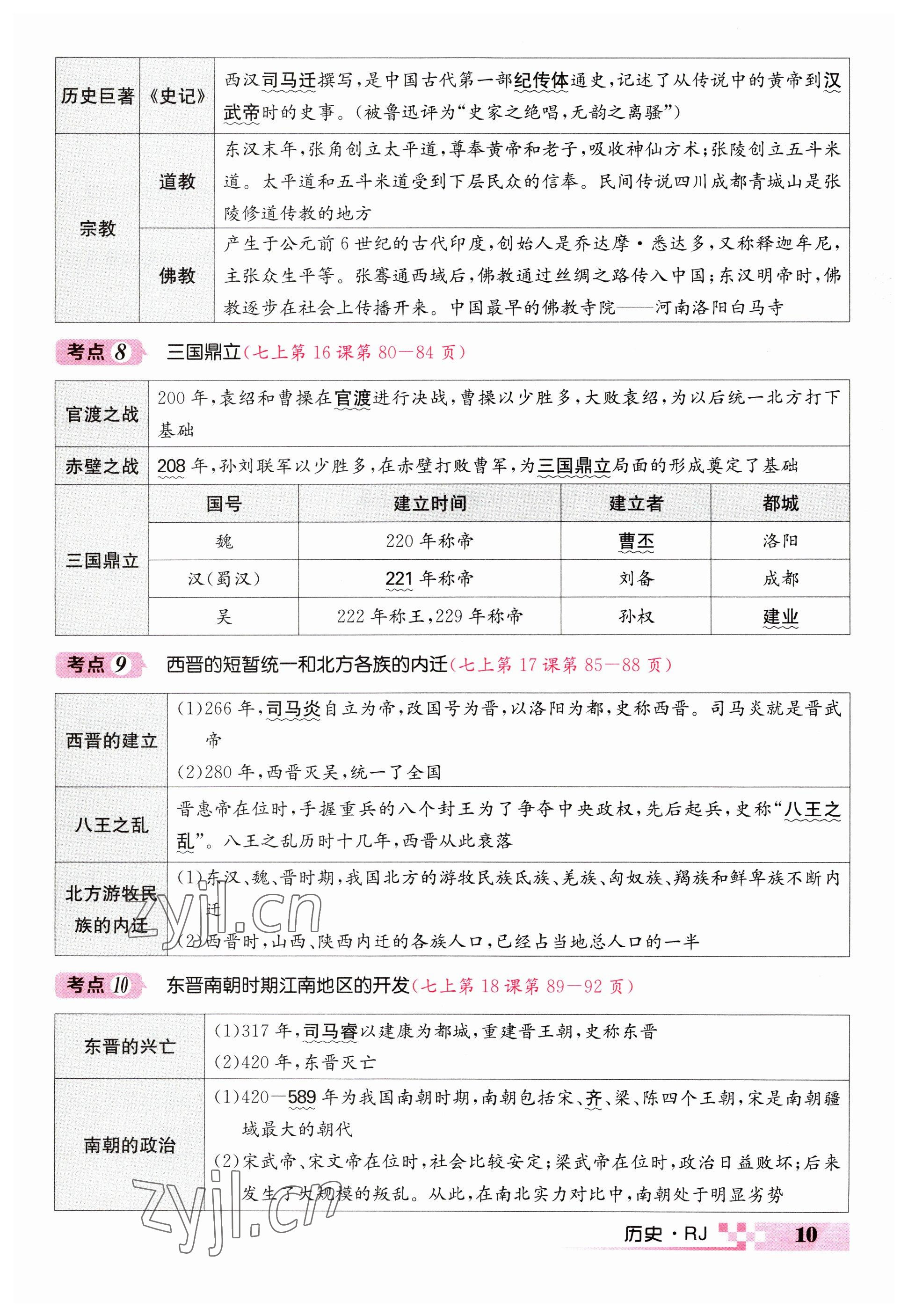 2023年中考新航線歷史四川專版 參考答案第10頁(yè)