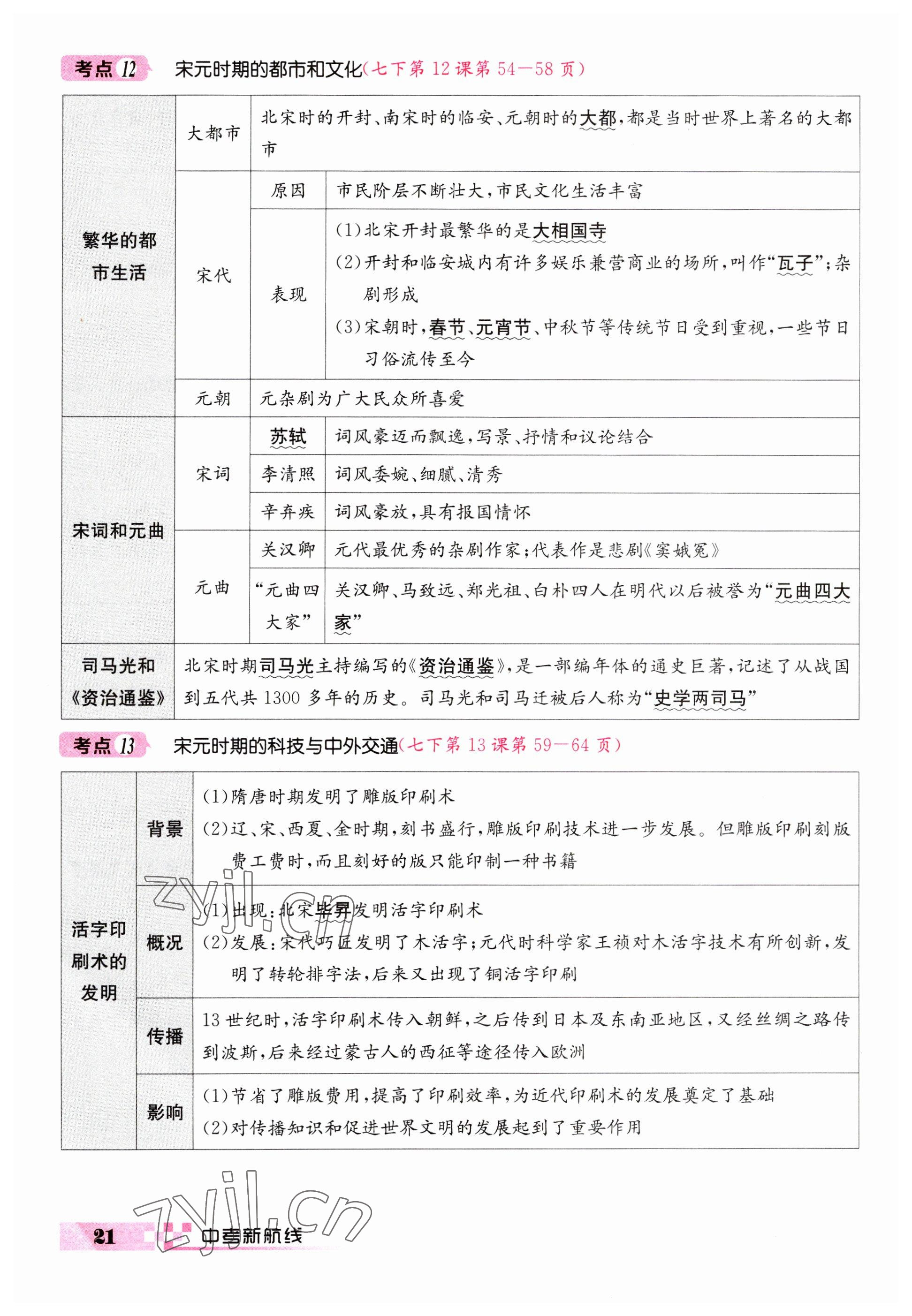 2023年中考新航線歷史四川專版 參考答案第21頁