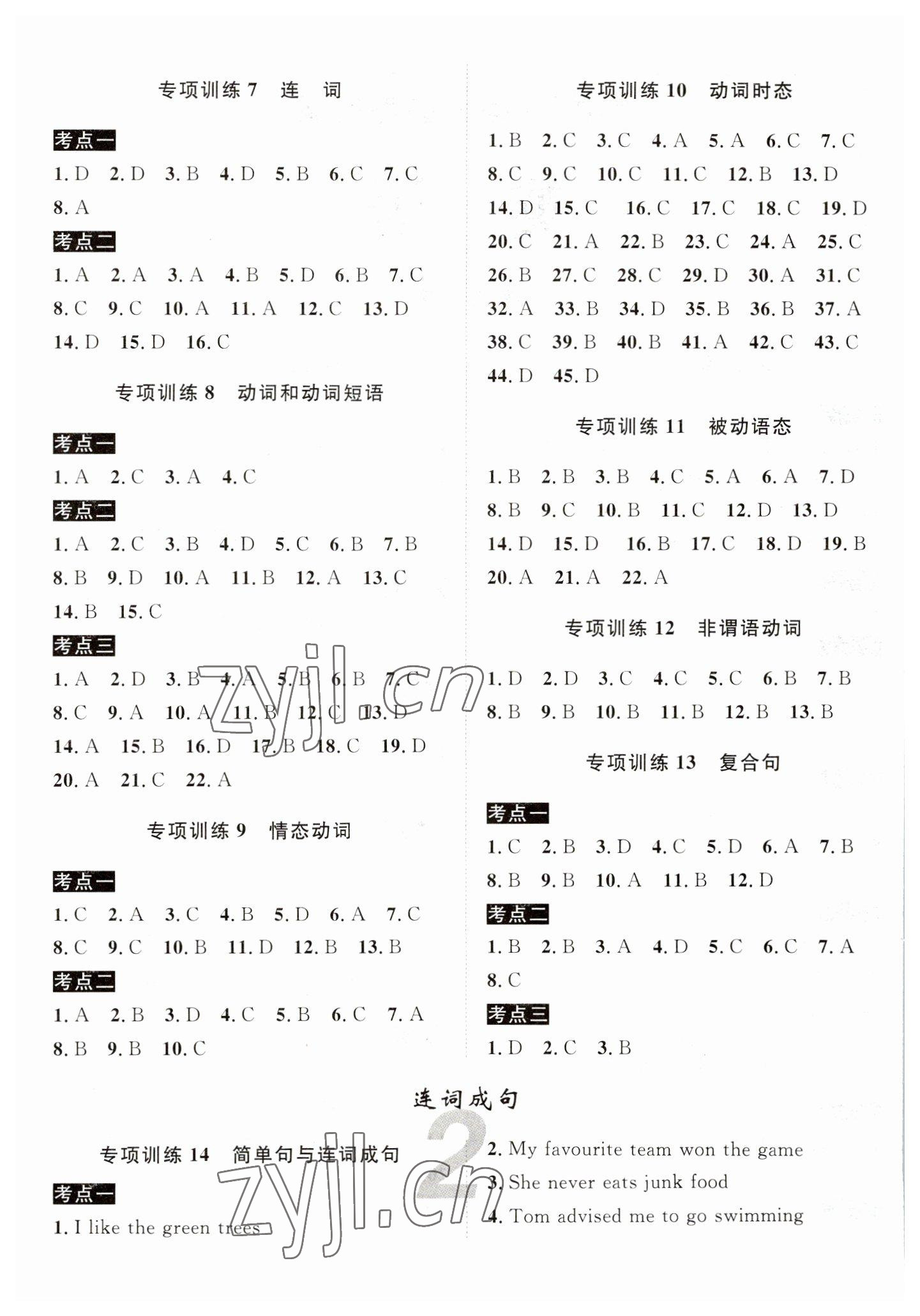 2023年中考考什么專項(xiàng)課時(shí)50練英語(yǔ) 第2頁(yè)