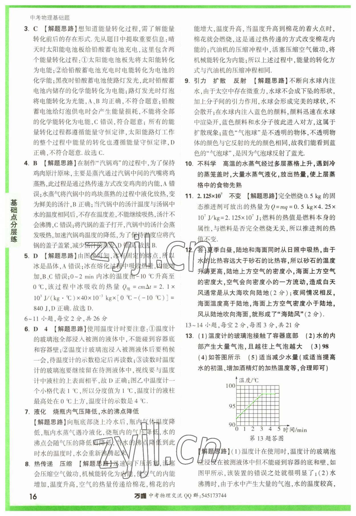 2023年萬唯中考物理基礎(chǔ)題 參考答案第16頁