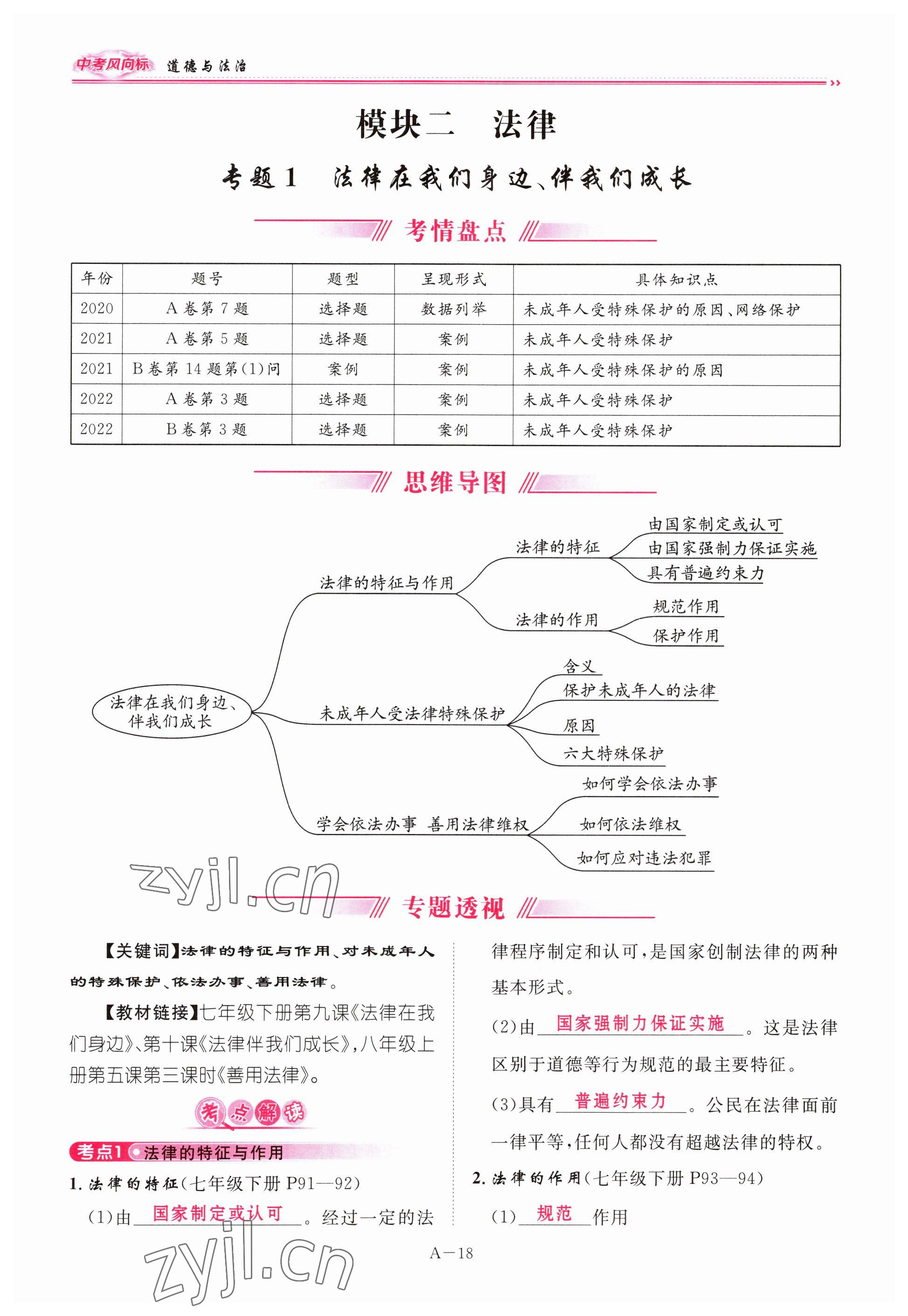 2023年啟航中考風(fēng)向標(biāo)道德與法治 參考答案第18頁(yè)