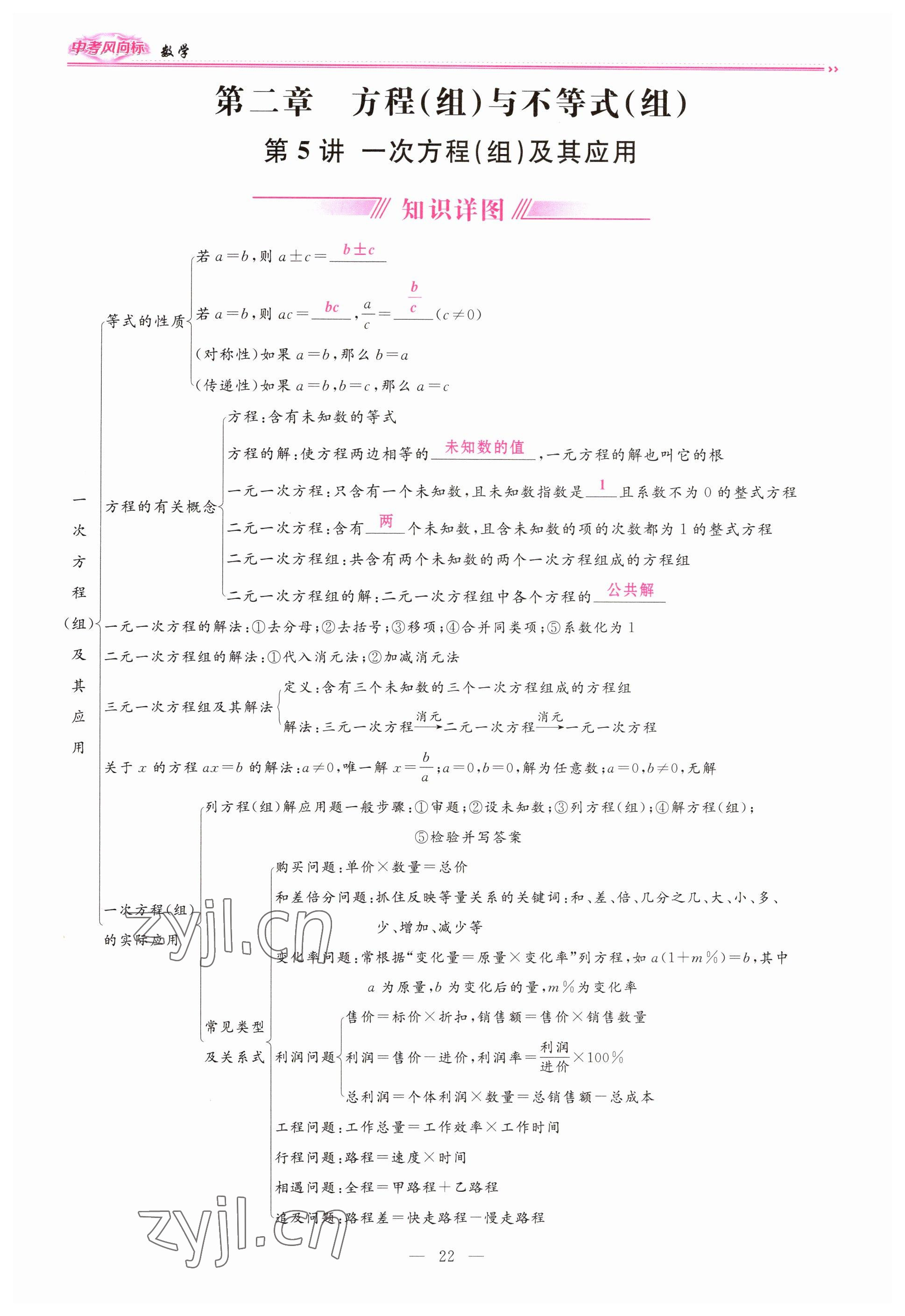 2023年启航中考风向标数学 参考答案第22页