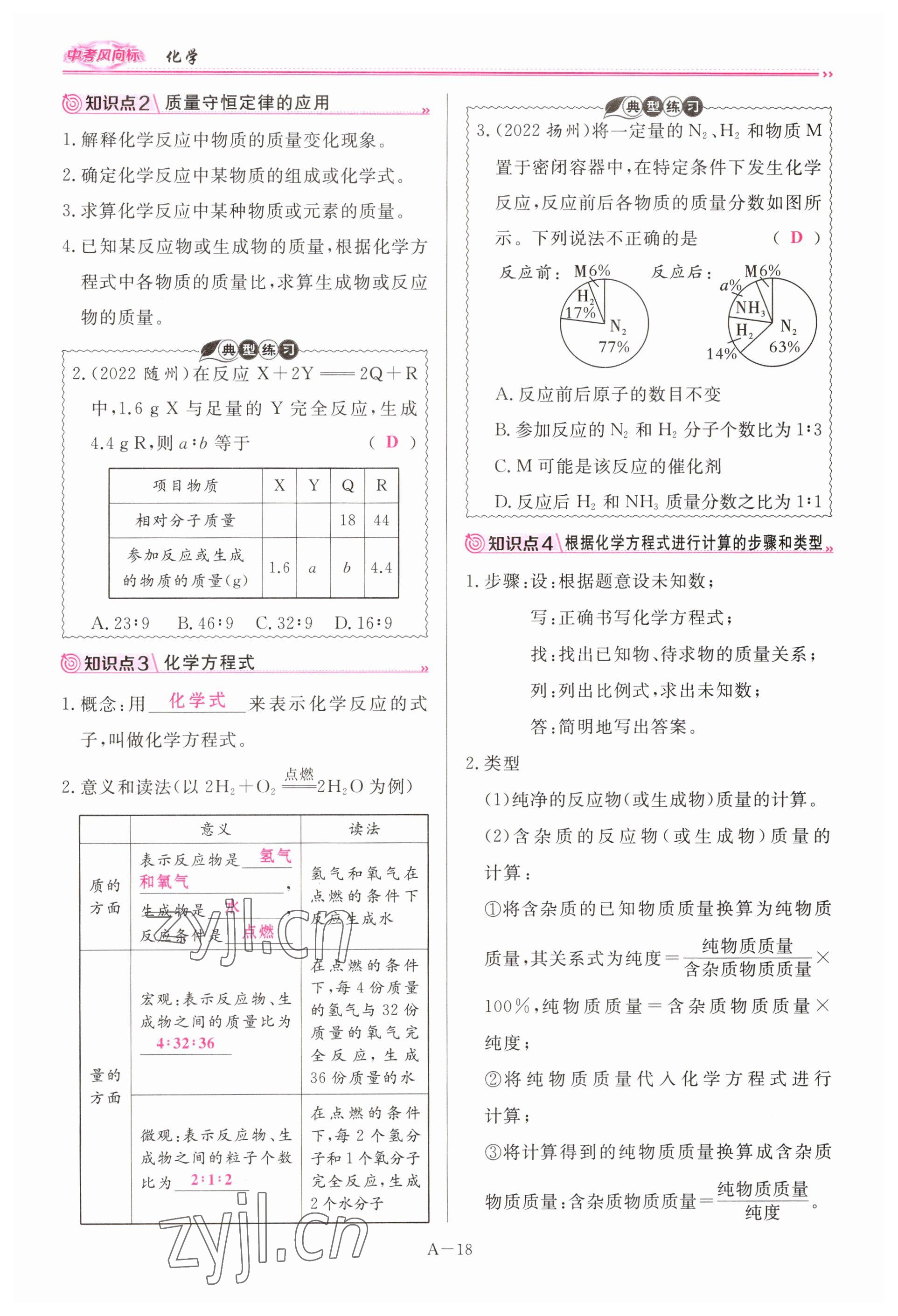 2023年啟航中考風(fēng)向標(biāo)化學(xué) 參考答案第18頁(yè)