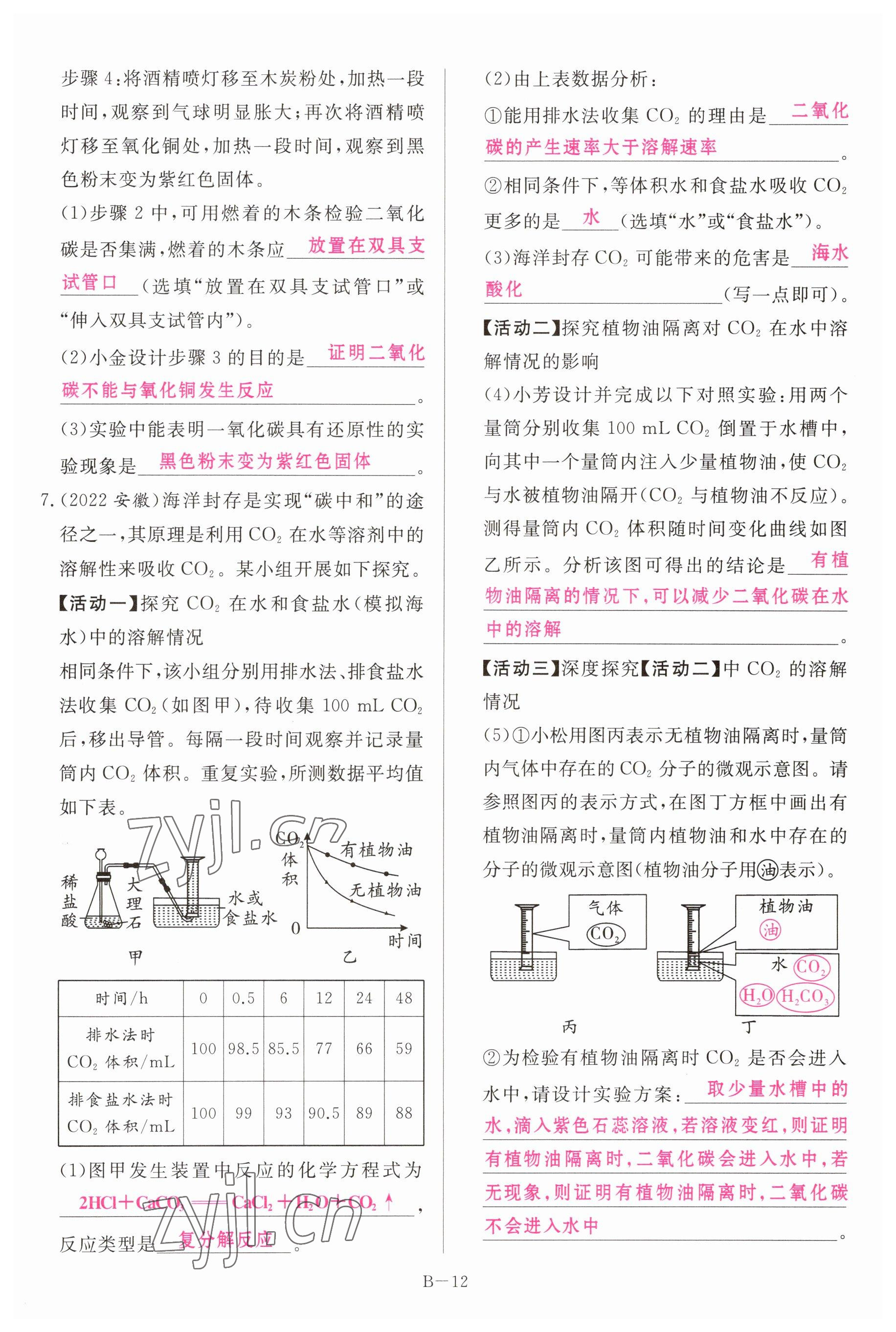 2023年啟航中考風(fēng)向標(biāo)化學(xué) 參考答案第12頁