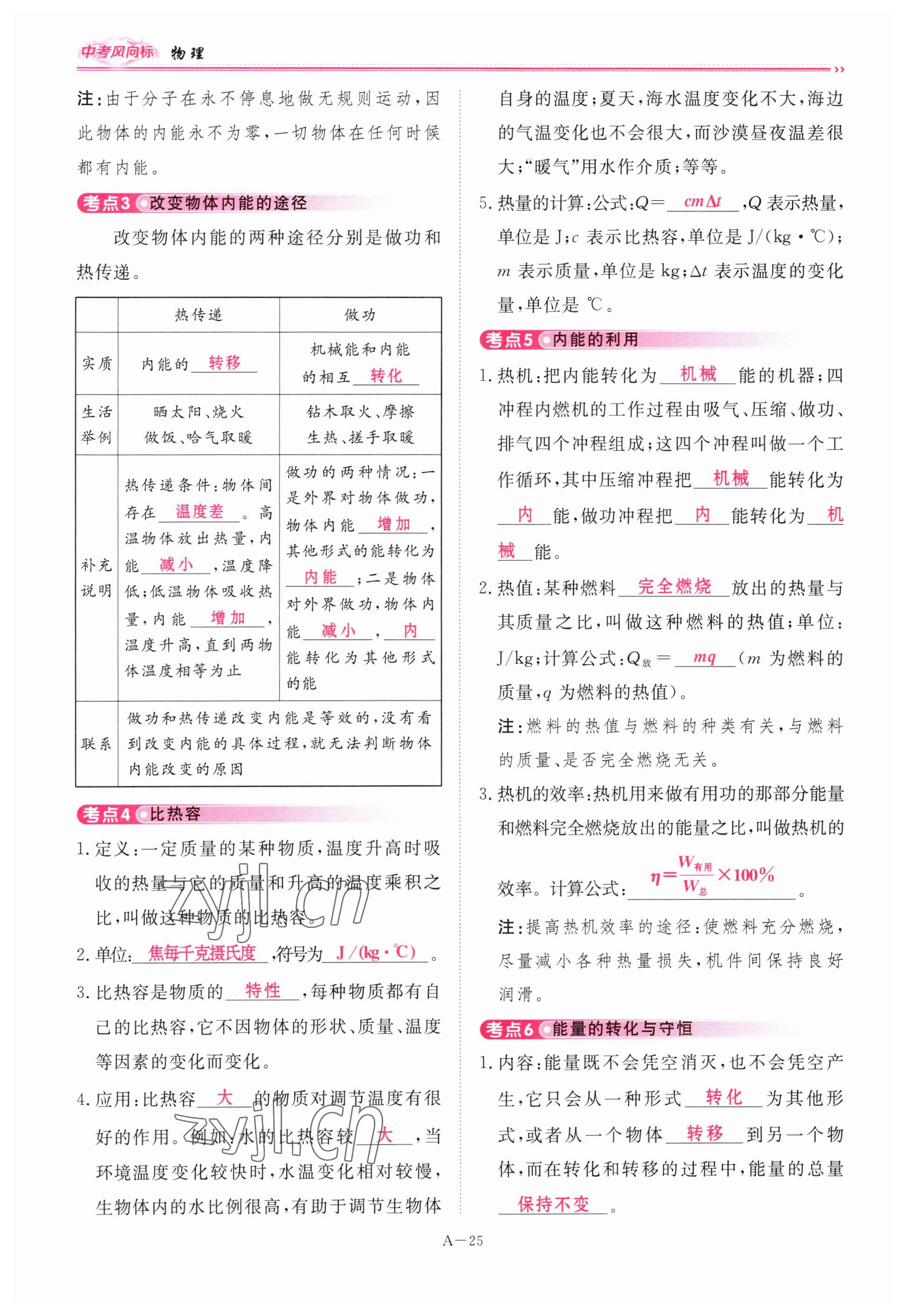 2023年啟航中考風(fēng)向標(biāo)物理 參考答案第25頁