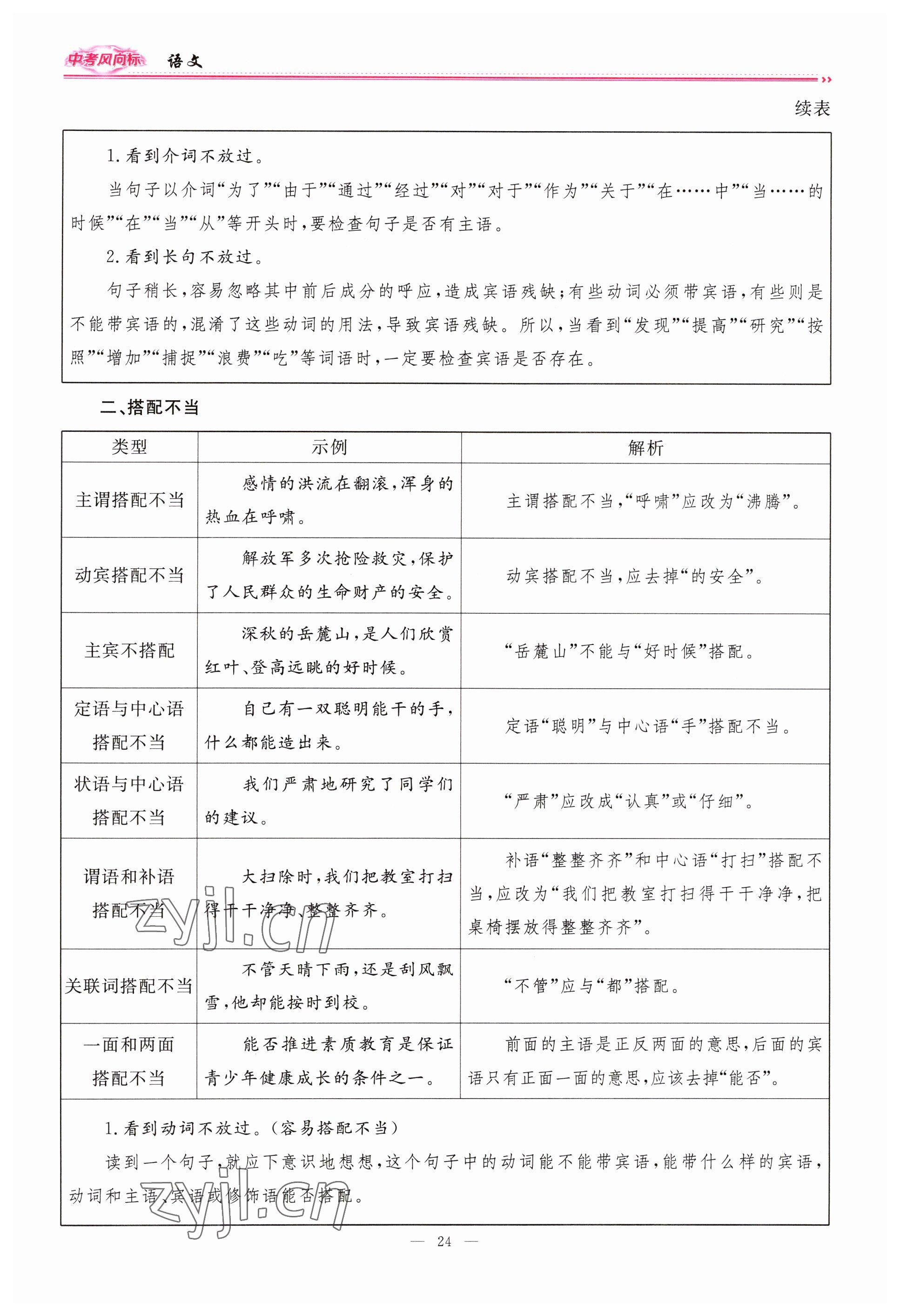 2023年啟航中考風(fēng)向標(biāo)語(yǔ)文 參考答案第24頁(yè)