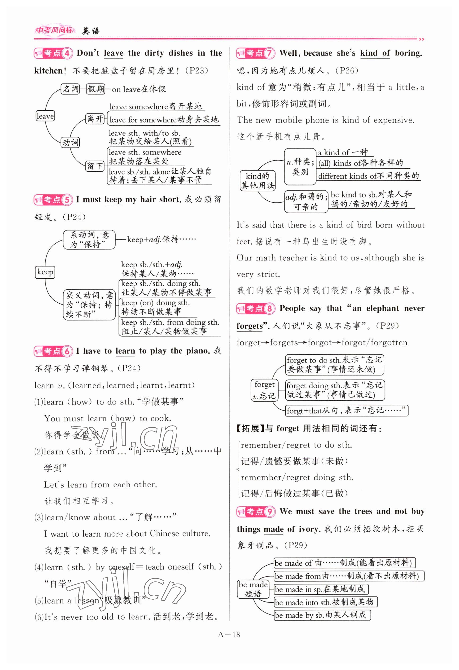 2023年啟航中考風向標英語 參考答案第18頁