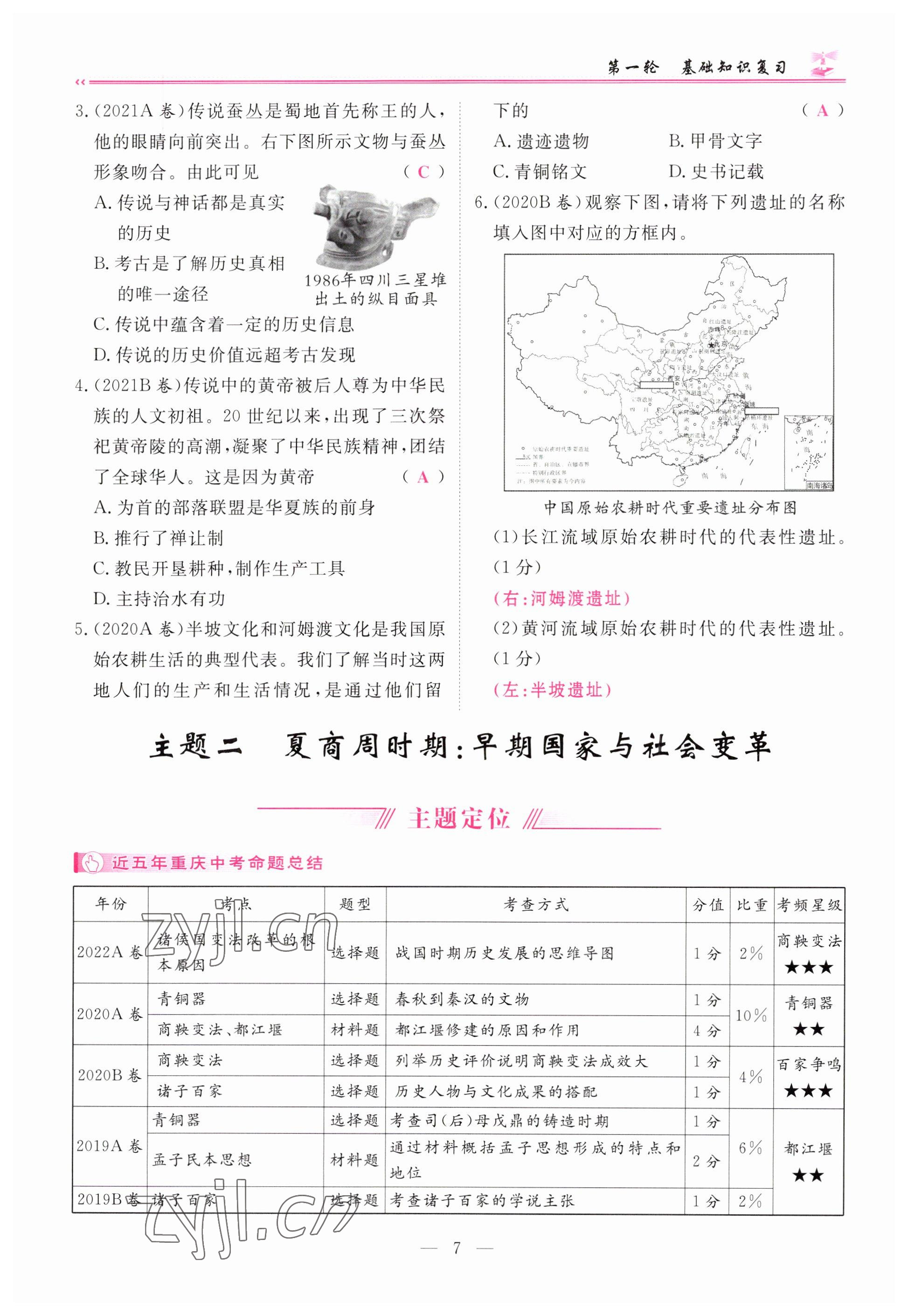 2023年啟航中考風向標歷史 參考答案第7頁