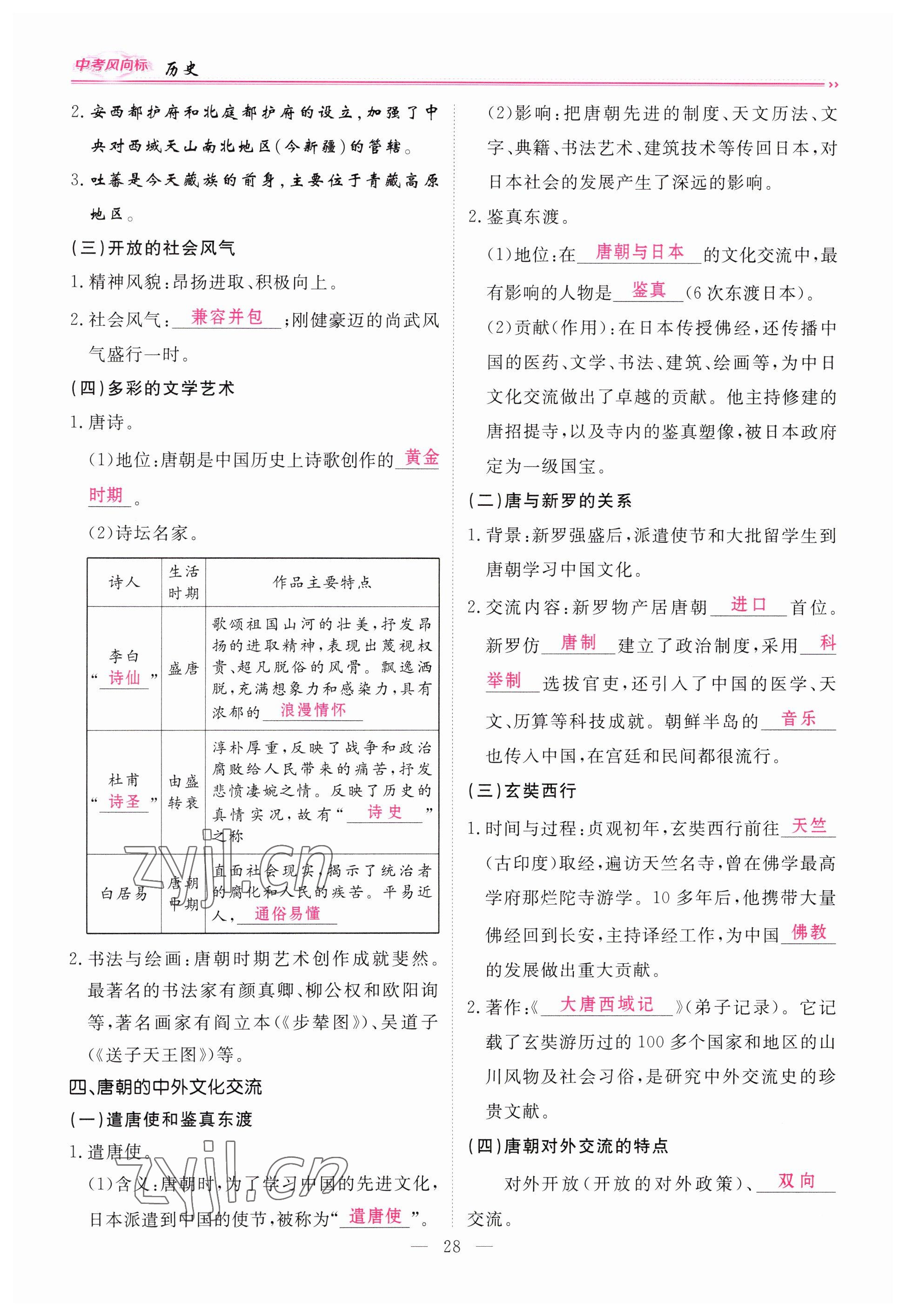 2023年啟航中考風(fēng)向標(biāo)歷史 參考答案第28頁