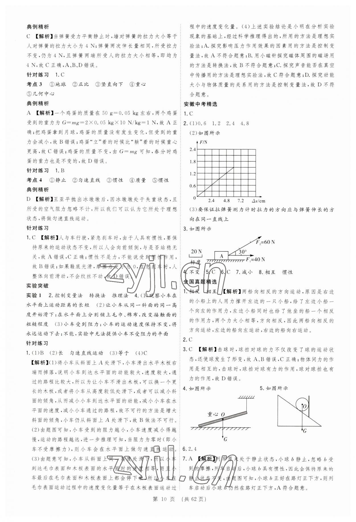 2023年決勝中考物理安徽專版 參考答案第10頁