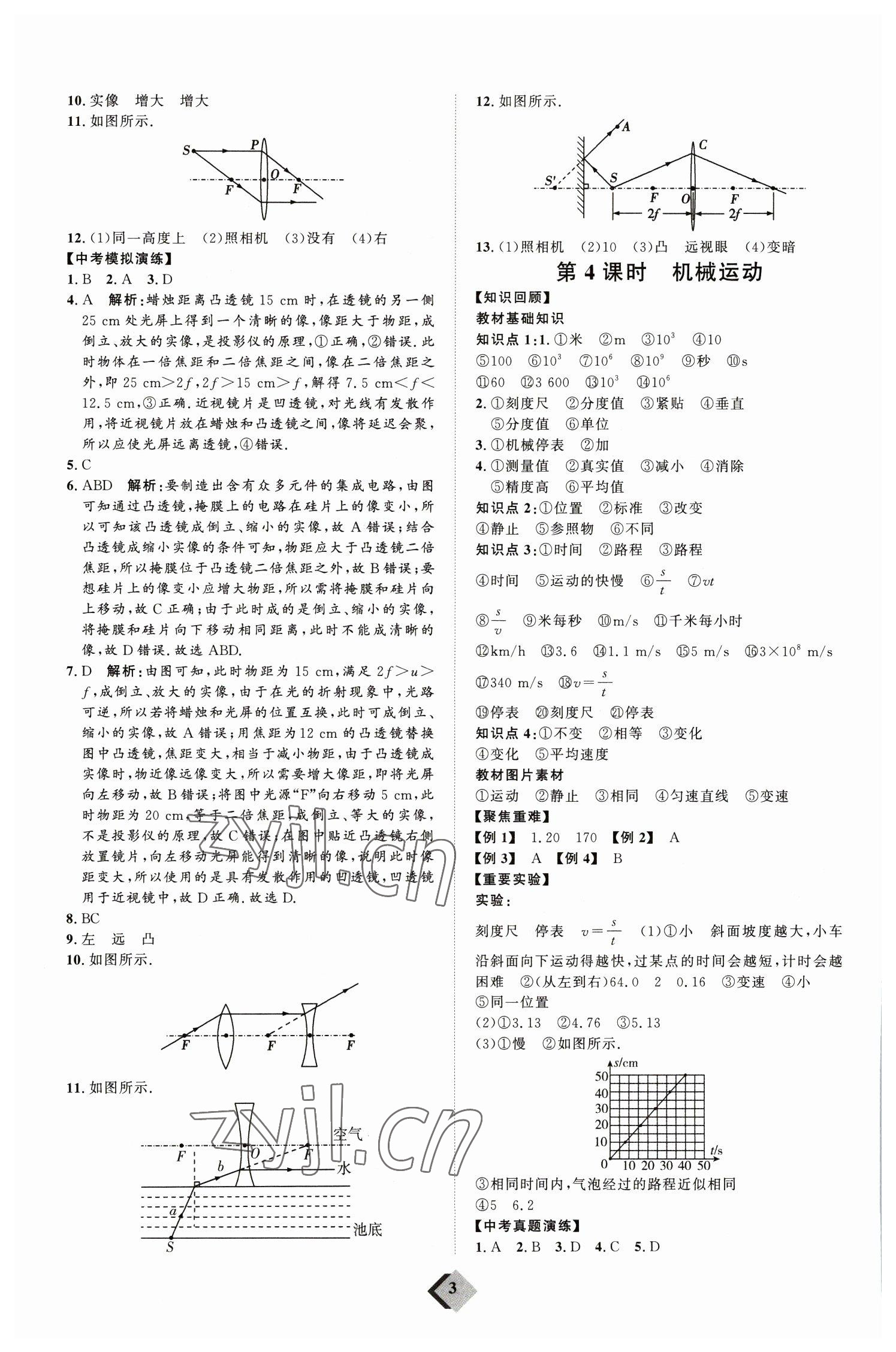 2023年优加学案赢在中考物理 参考答案第3页