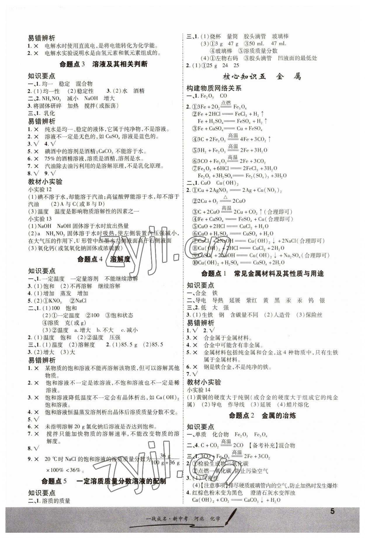 2023年一战成名考前新方案化学河北中考 第5页