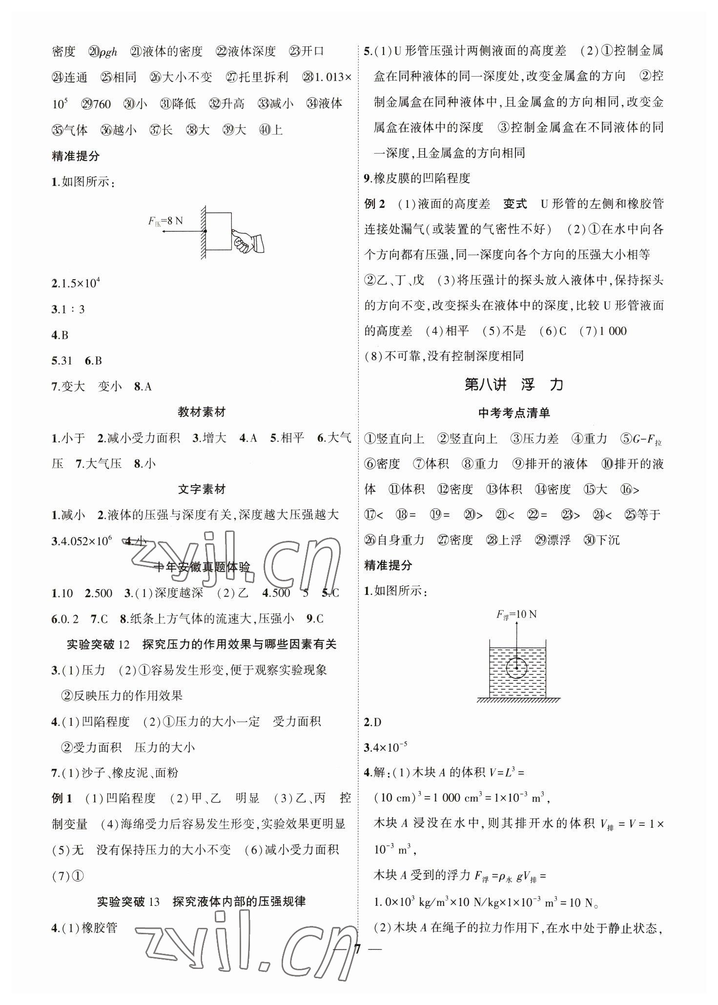 2023年安徽中考全程突破物理 第7頁