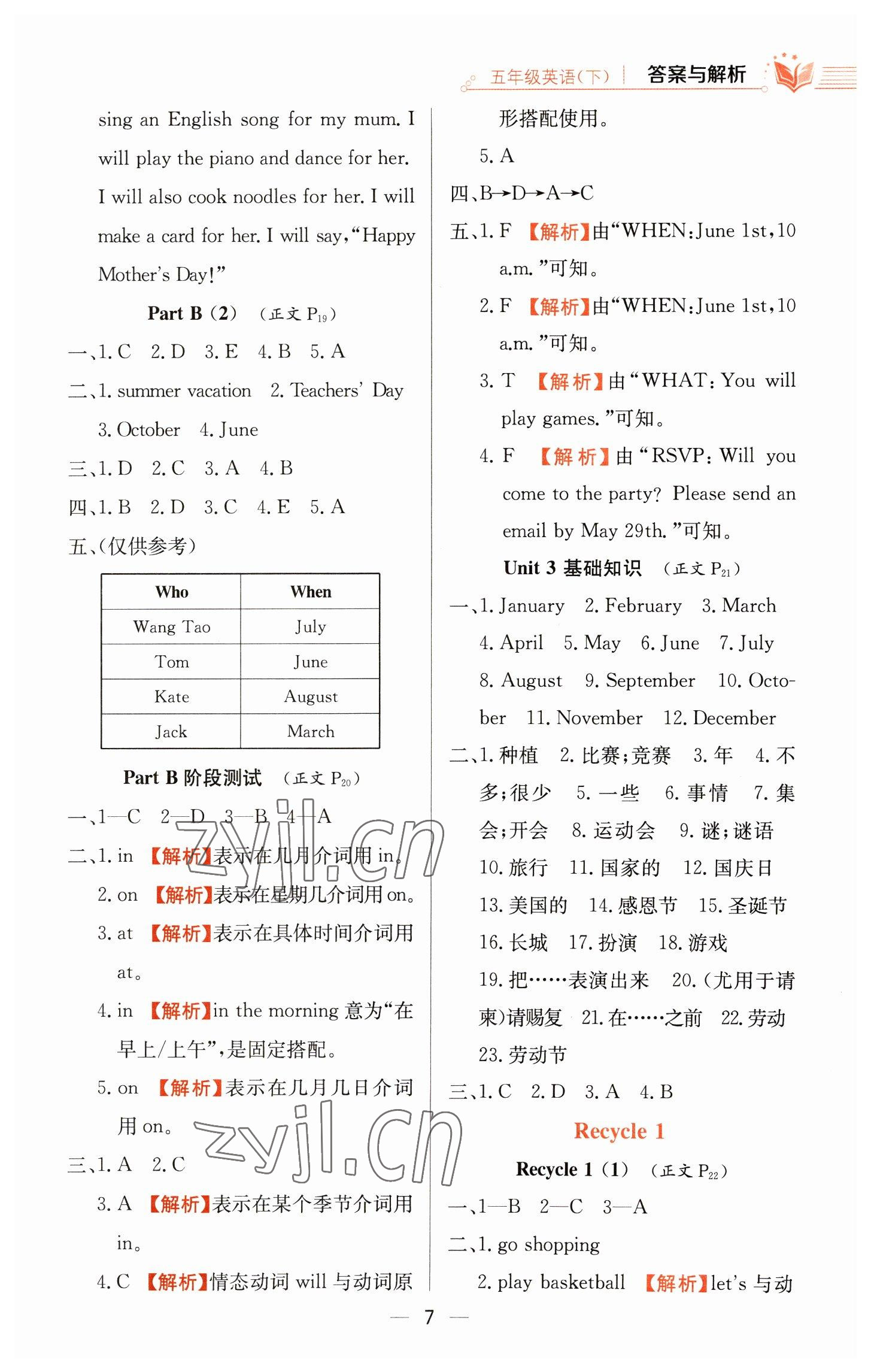 2023年教材全練五年級(jí)英語(yǔ)下冊(cè)人教版 第7頁(yè)