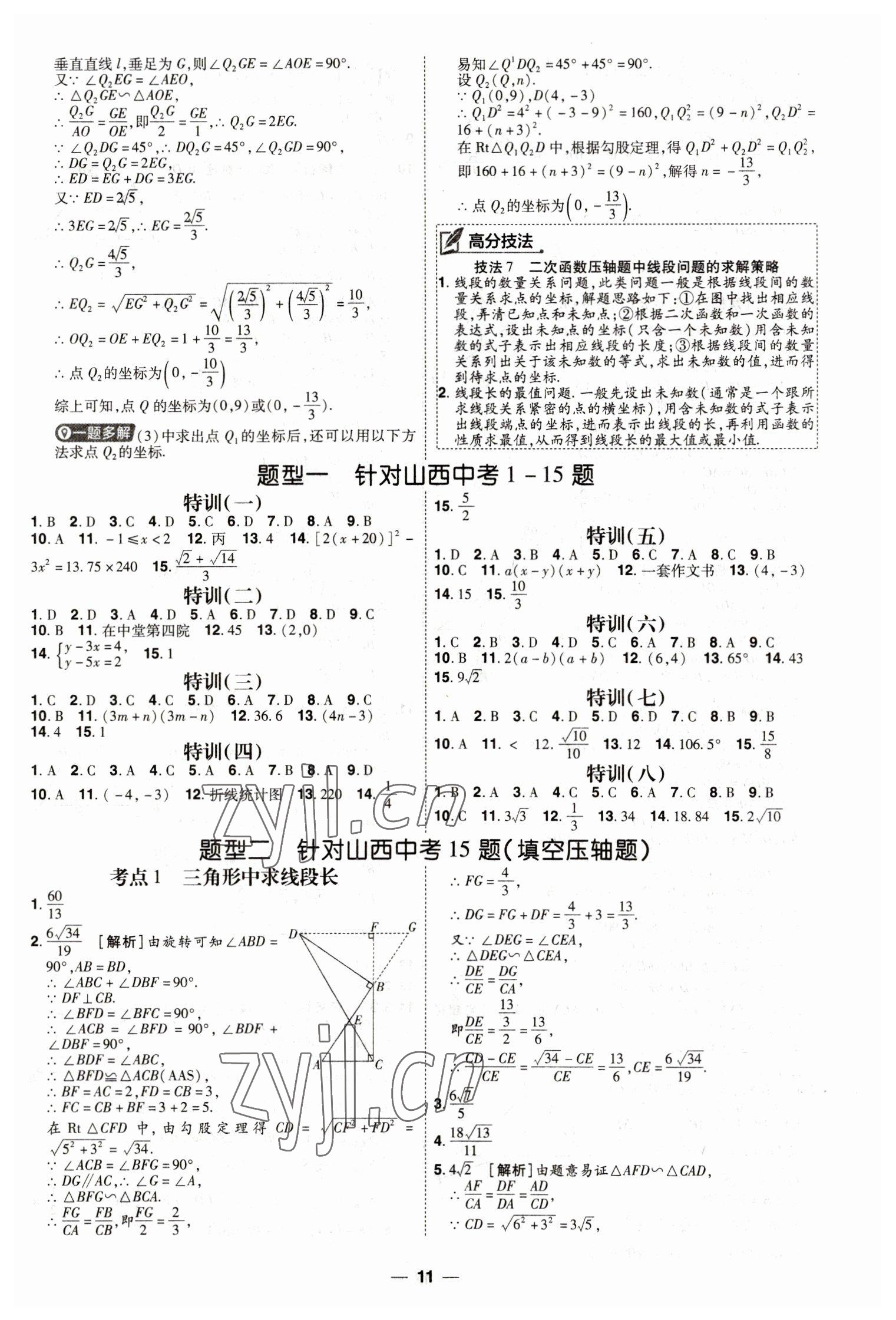 2023年99+1活頁卷中考領航者數(shù)學山西專版 第11頁