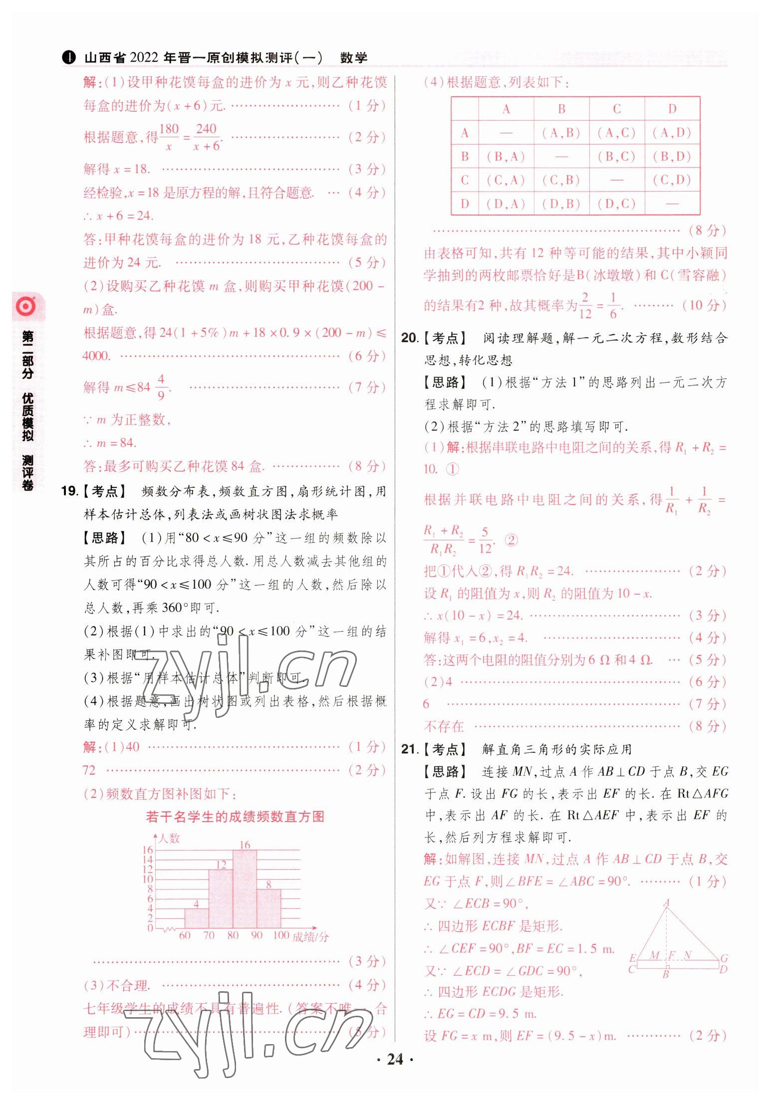 2023年晉一中考山西真題數(shù)學(xué) 參考答案第24頁