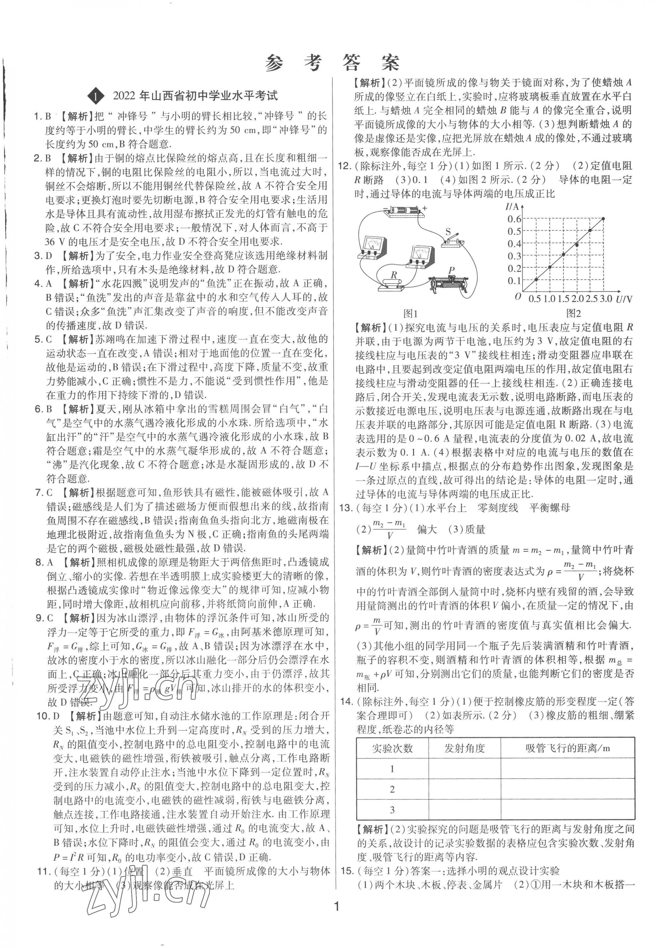 2023年中考試題精選集吉林教育出版社物理山西專版 第1頁(yè)