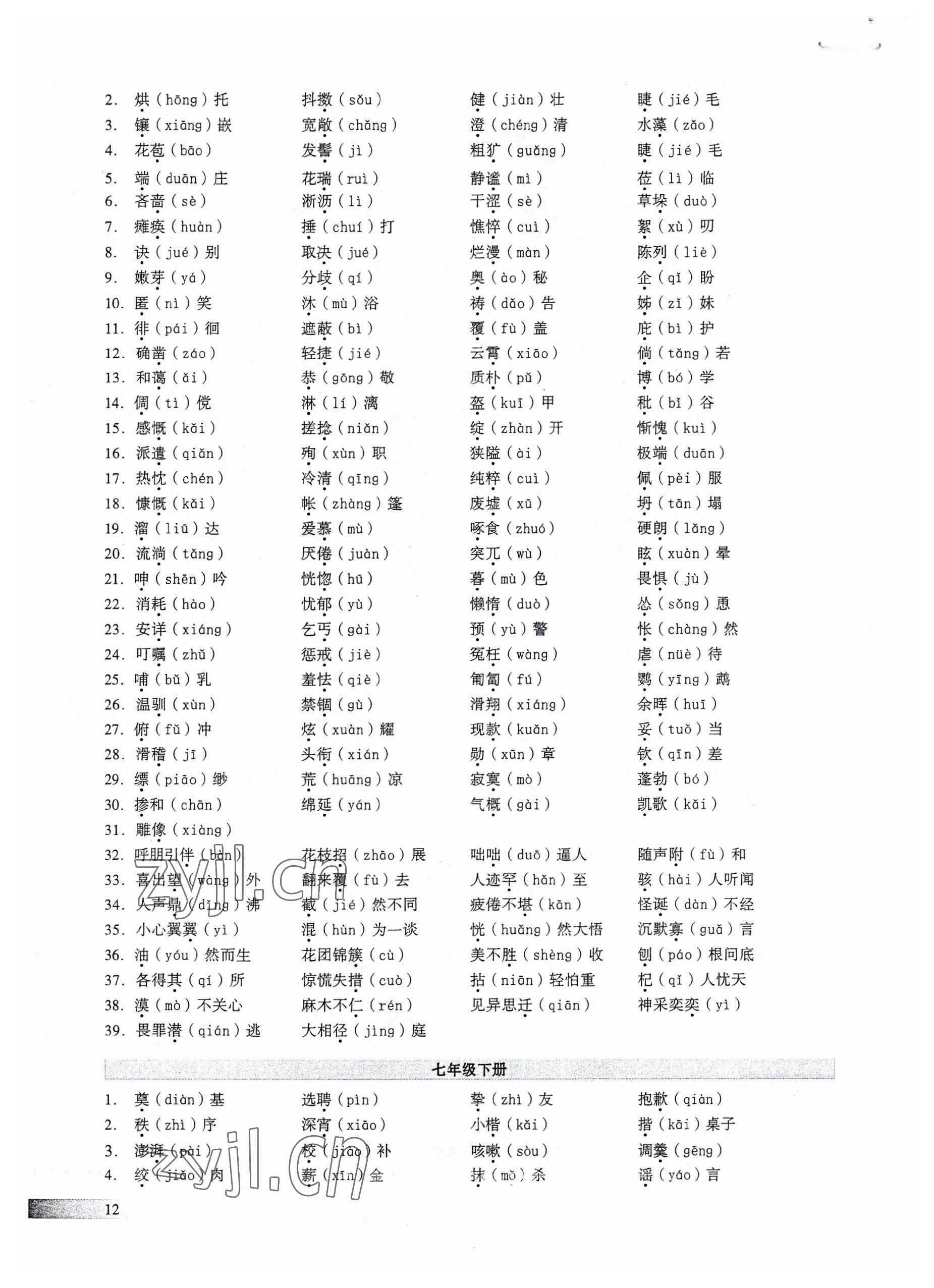 2023年中考高效復習學與教語文廣州專版 參考答案第12頁