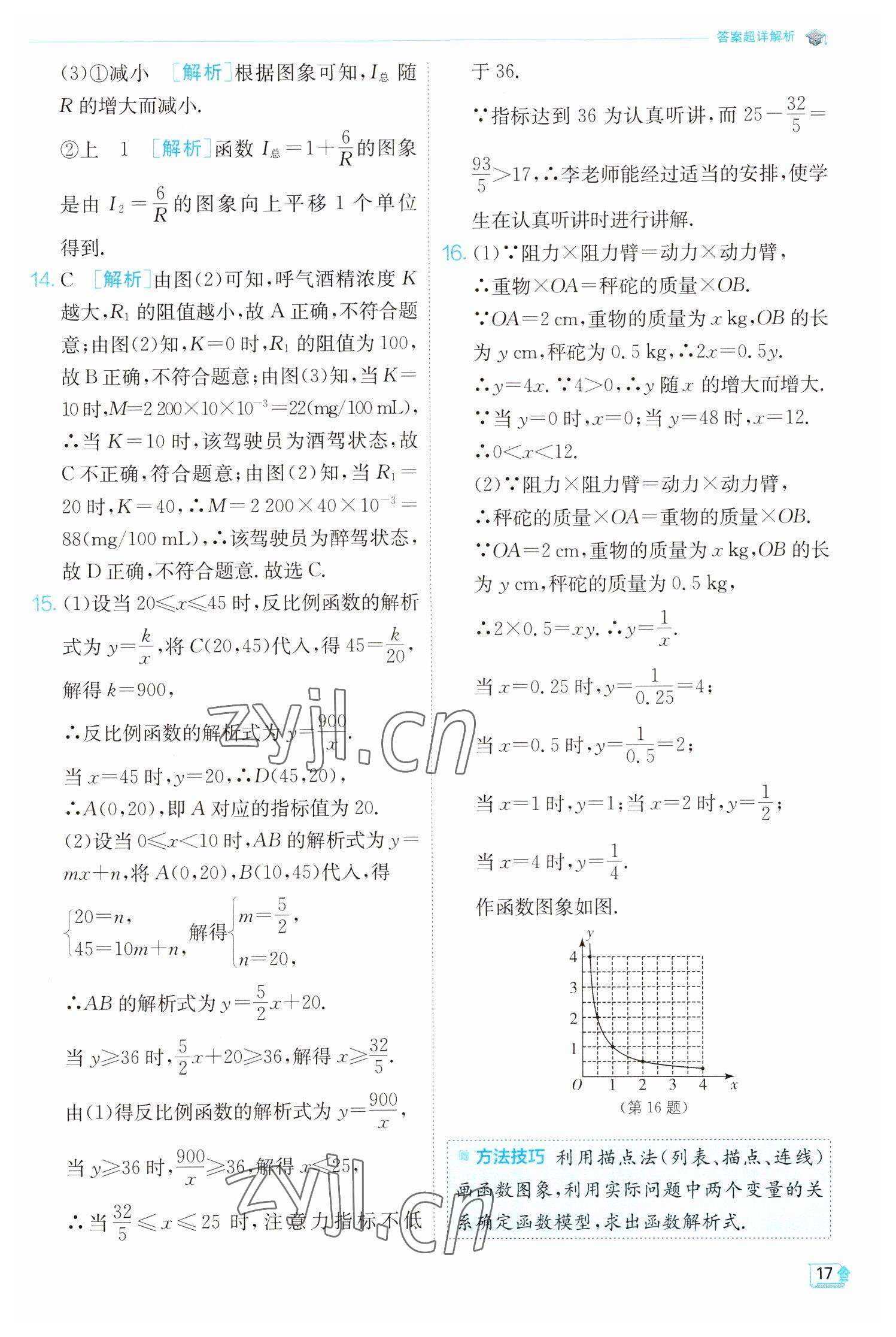 2023年實驗班提優(yōu)訓(xùn)練九年級數(shù)學(xué)下冊人教版 參考答案第17頁