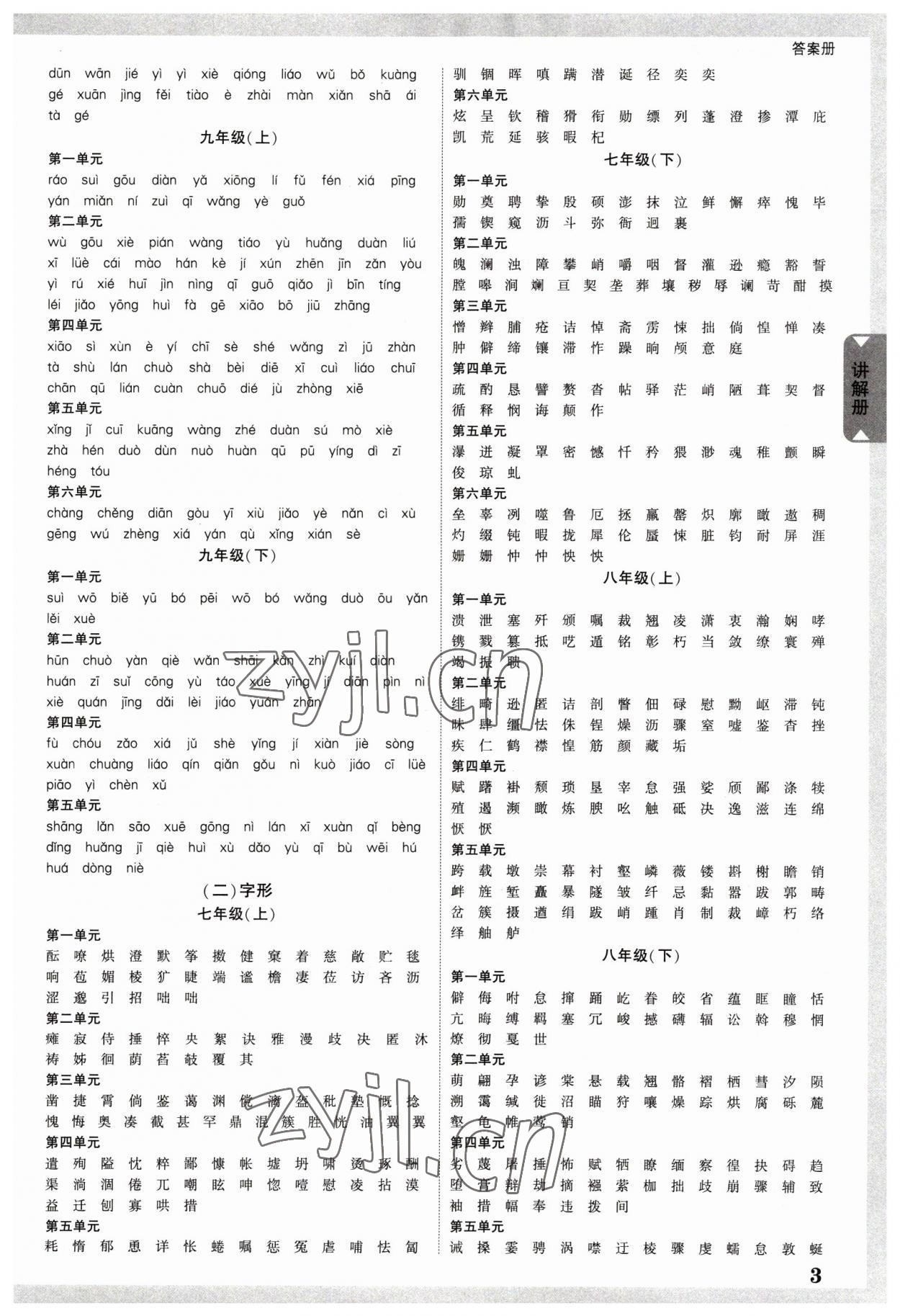 2023年中考面对面语文福建专版 参考答案第2页