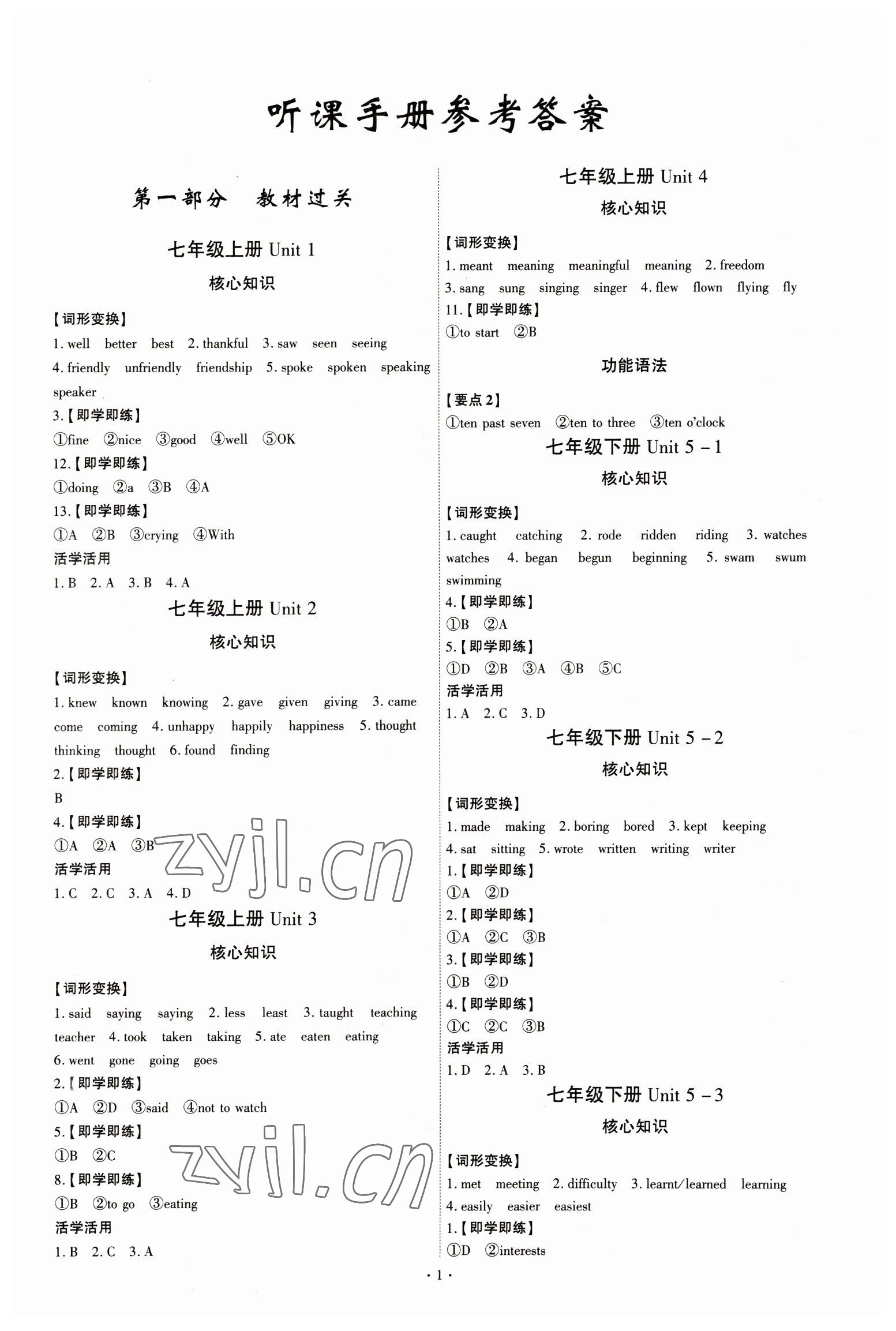 2023年创意课堂中考总复习指导英语福建专版 第1页