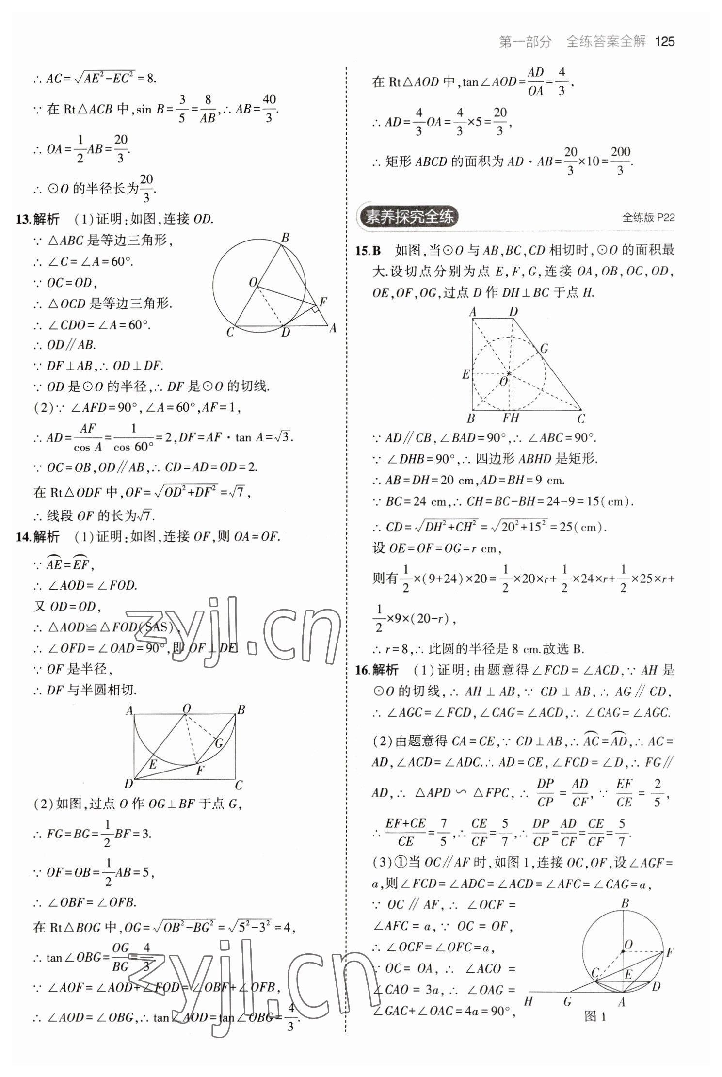 2023年5年中考3年模擬九年級(jí)數(shù)學(xué)下冊(cè)魯教版山東專版54制 參考答案第15頁