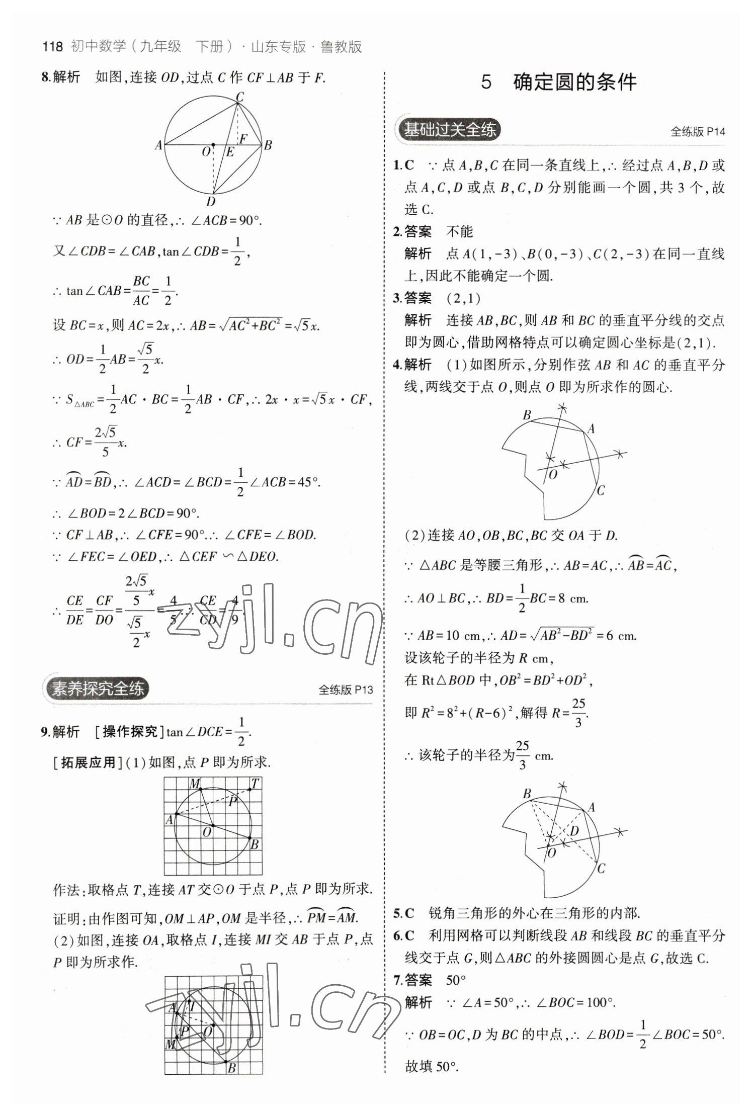 2023年5年中考3年模擬九年級數學下冊魯教版山東專版54制 參考答案第8頁