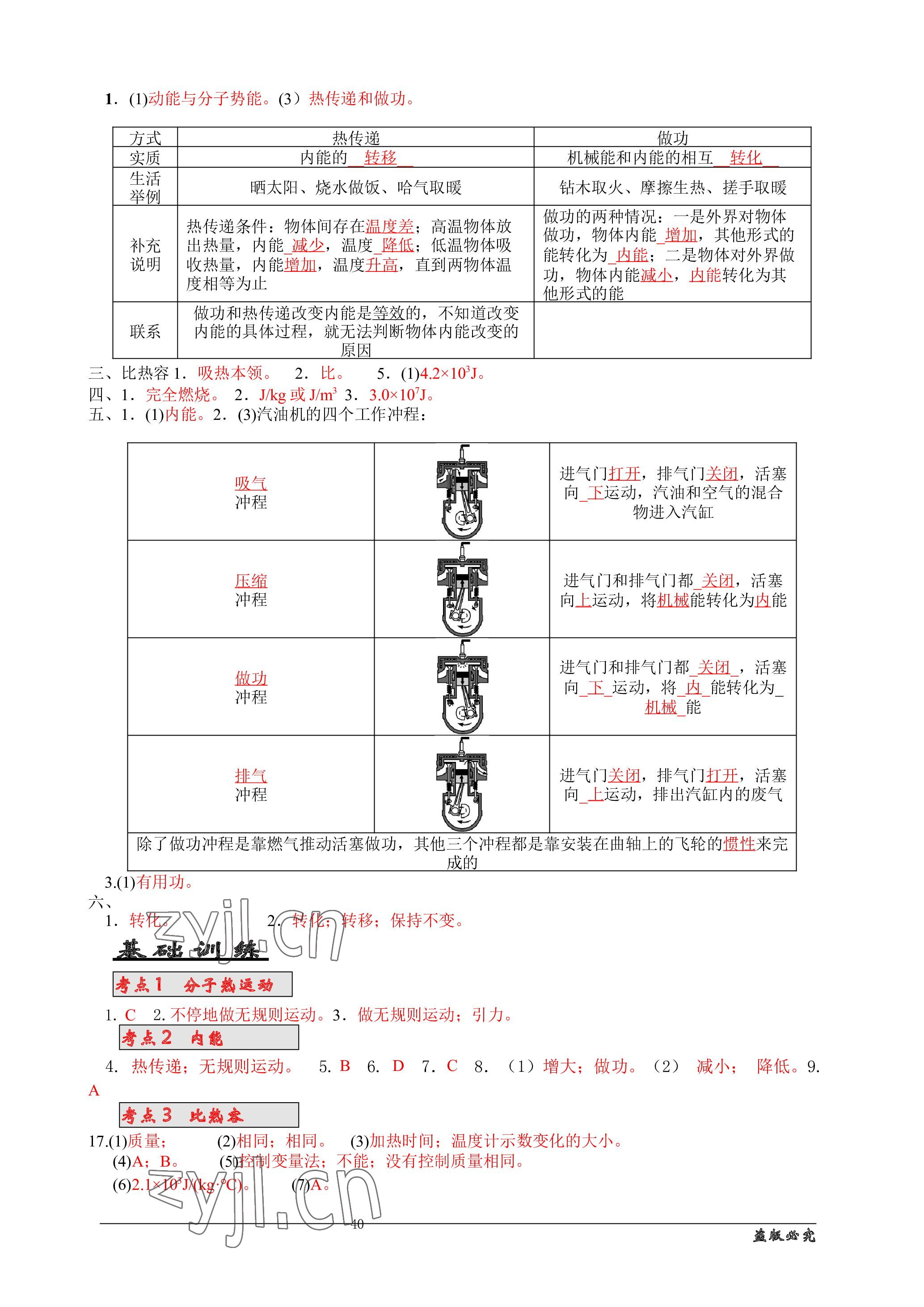 2023年名师测控中考特训方案物理十堰专版&nbsp;参考答案第4页