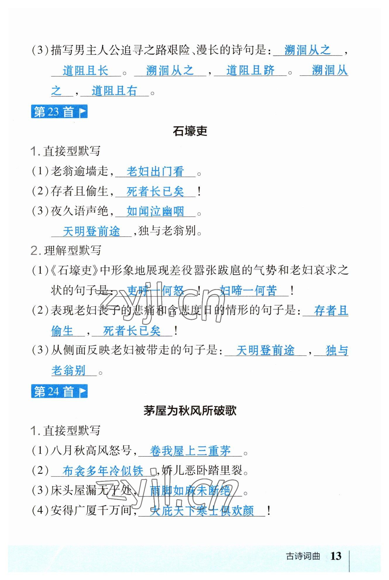 2023年荣德基点拨中考语文福建专版 参考答案第13页