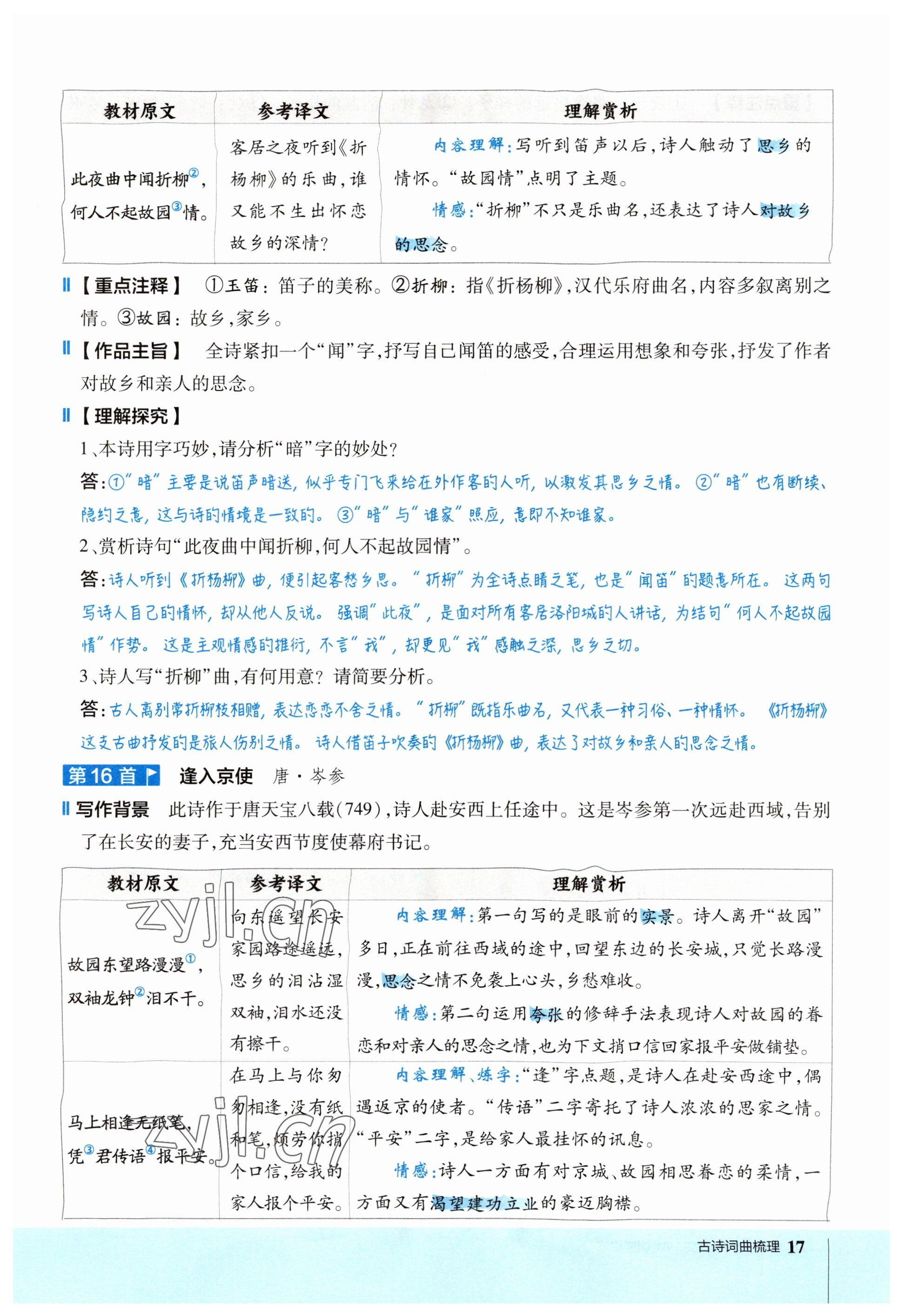 2023年榮德基點(diǎn)撥中考語(yǔ)文福建專版 參考答案第17頁(yè)